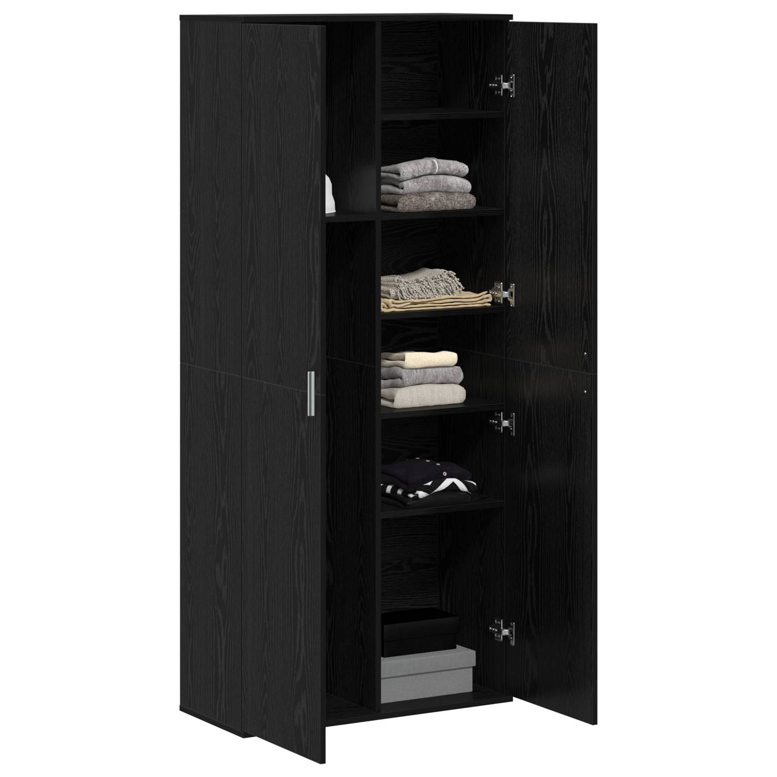 vidaXL Highboard Schwarz Eiche 80x35x180 cm Holzwerkstoff