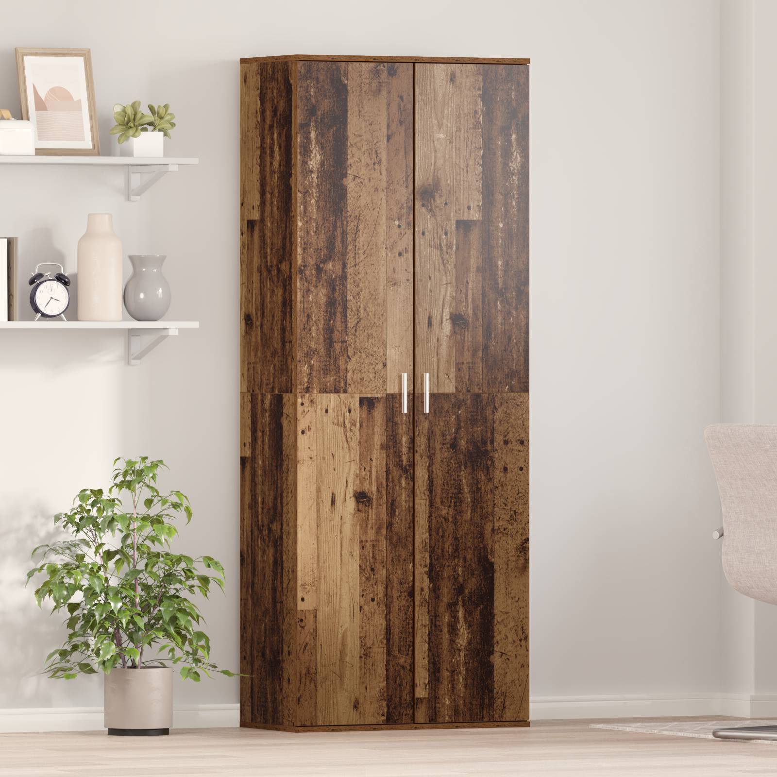 vidaXL Highboard Alte Holz 70x35x180 cm Konstruktionsholz