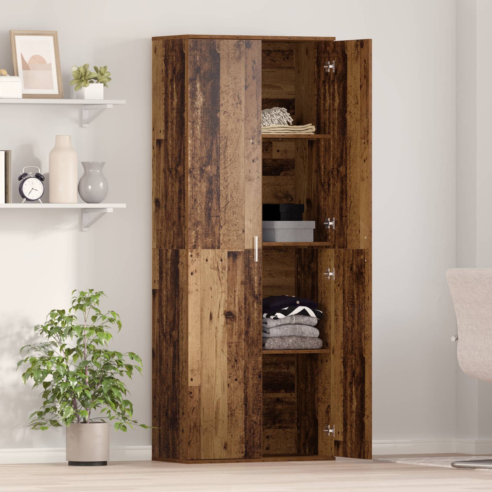 vidaXL Highboard Alte Holz 70x35x180 cm Konstruktionsholz