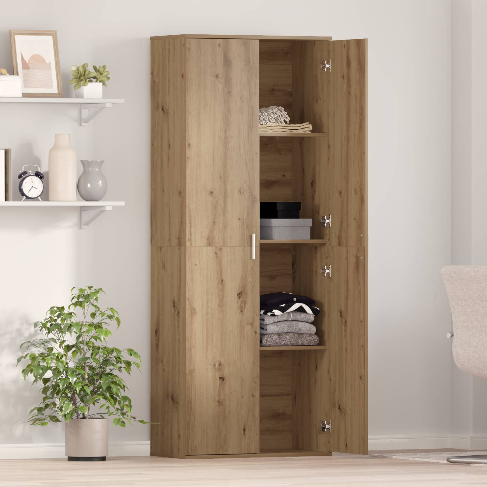 vidaXL Highboard Artisan Eiche 70x35x180 cm Holzwerkstoff
