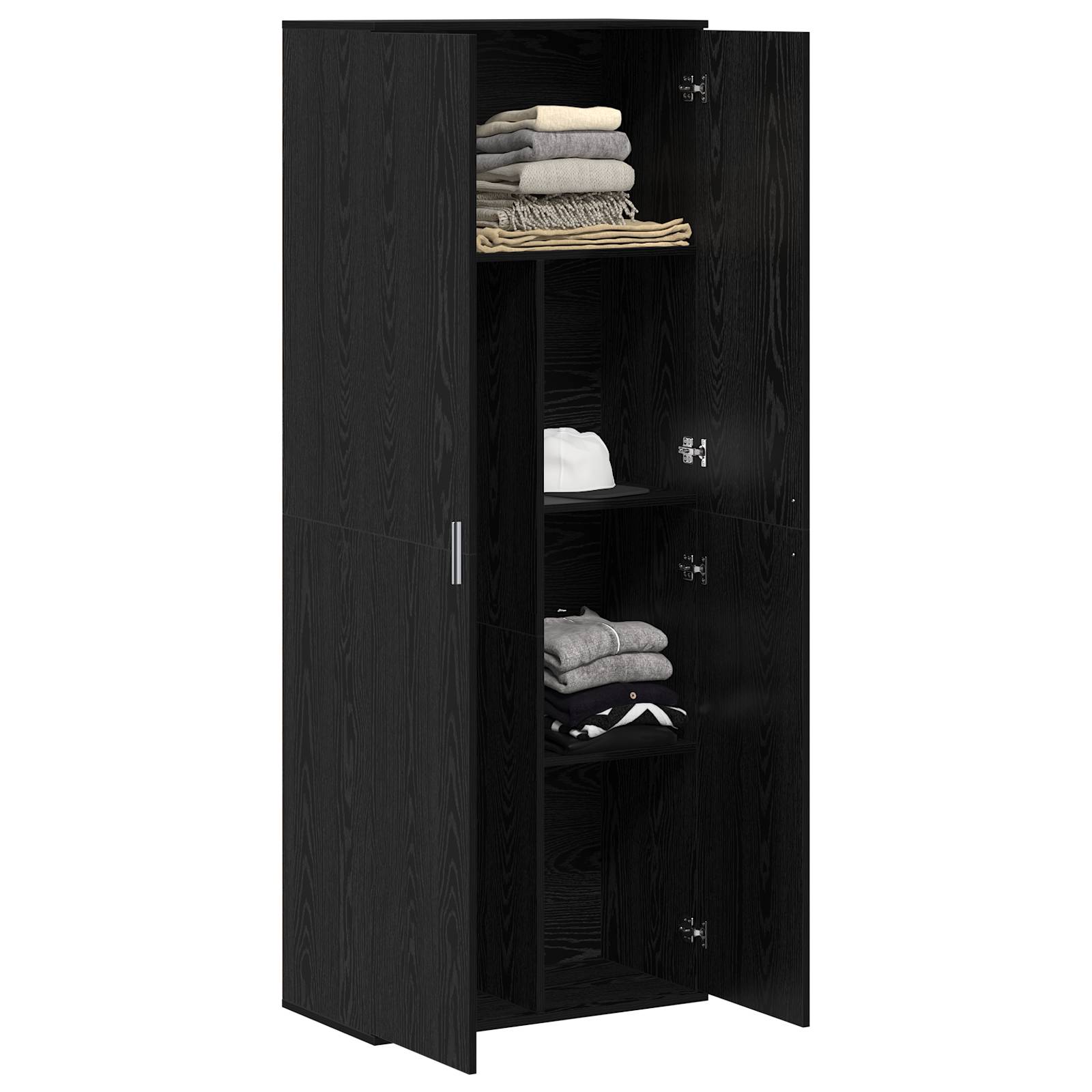 vidaXL Highboard Schwarz-Eiche 70x35x180 cm Holzwerkstoff