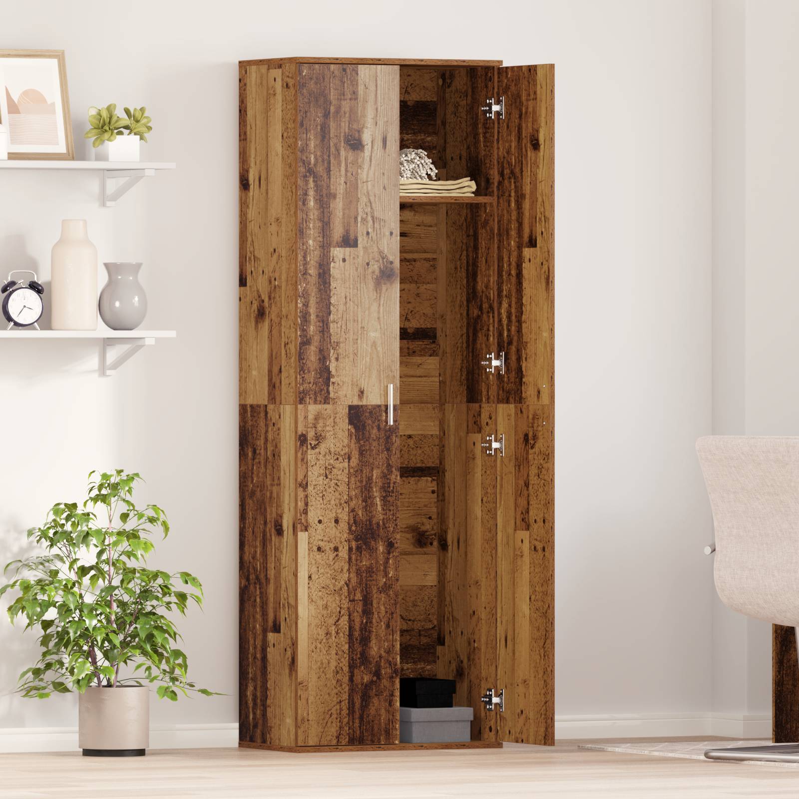 vidaXL Highboard Altholz 60x35x180 cm Holzwerkstoff