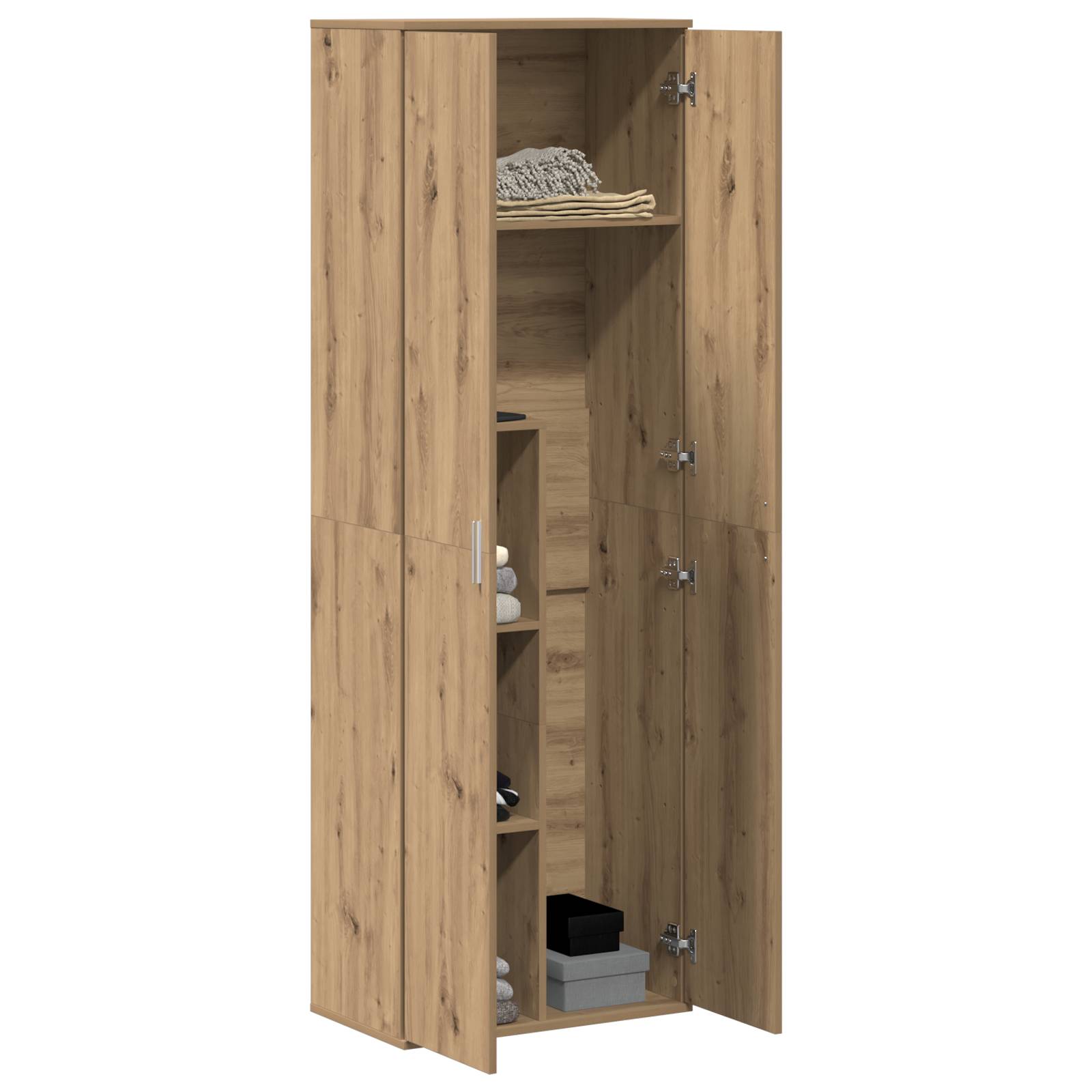 vidaXL Hochschrank Artisan Eiche 60x35x180 cm verarbeitetes Holz