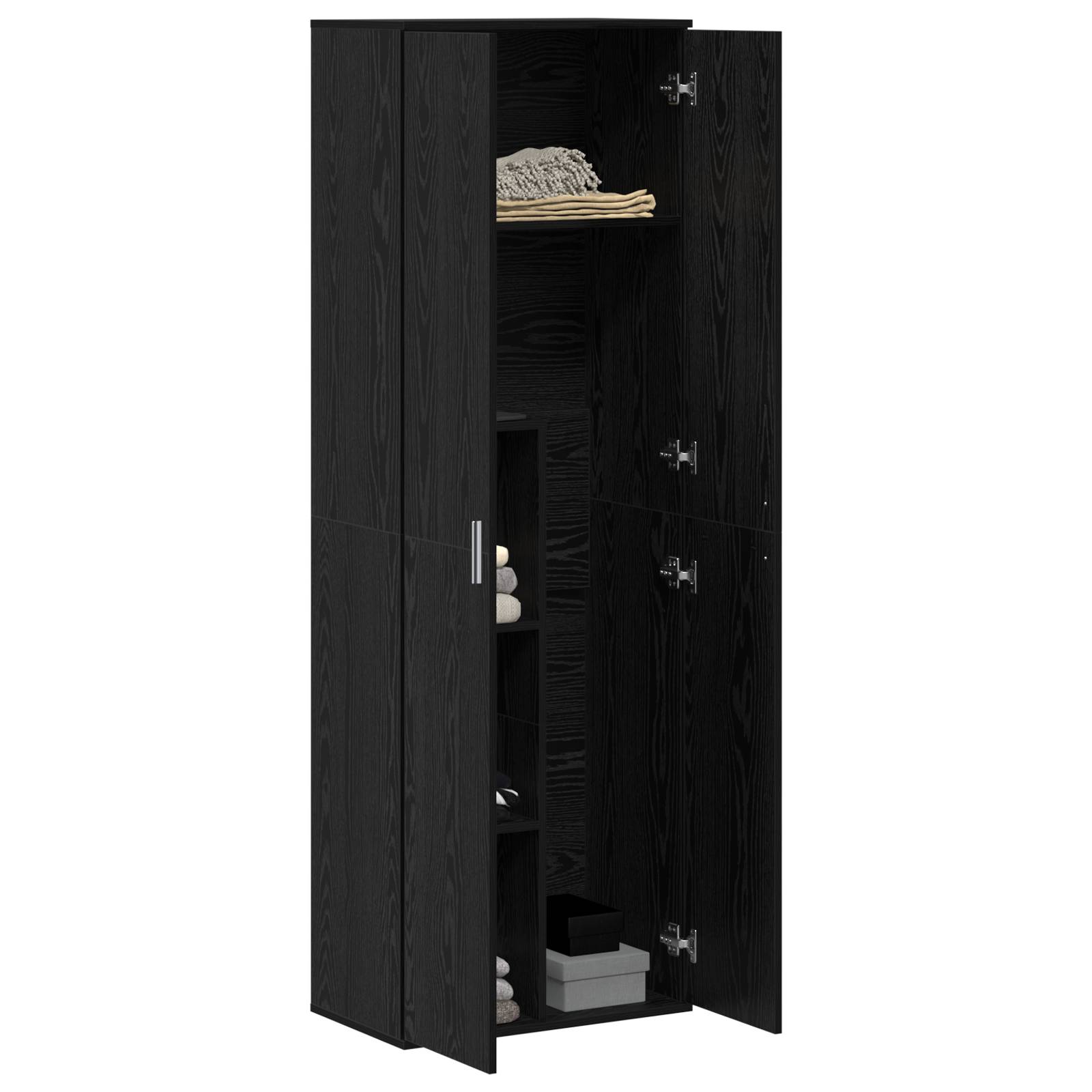 vidaXL Highboard Schwarz Eiche 60x35x180 cm Holzwerkstoff