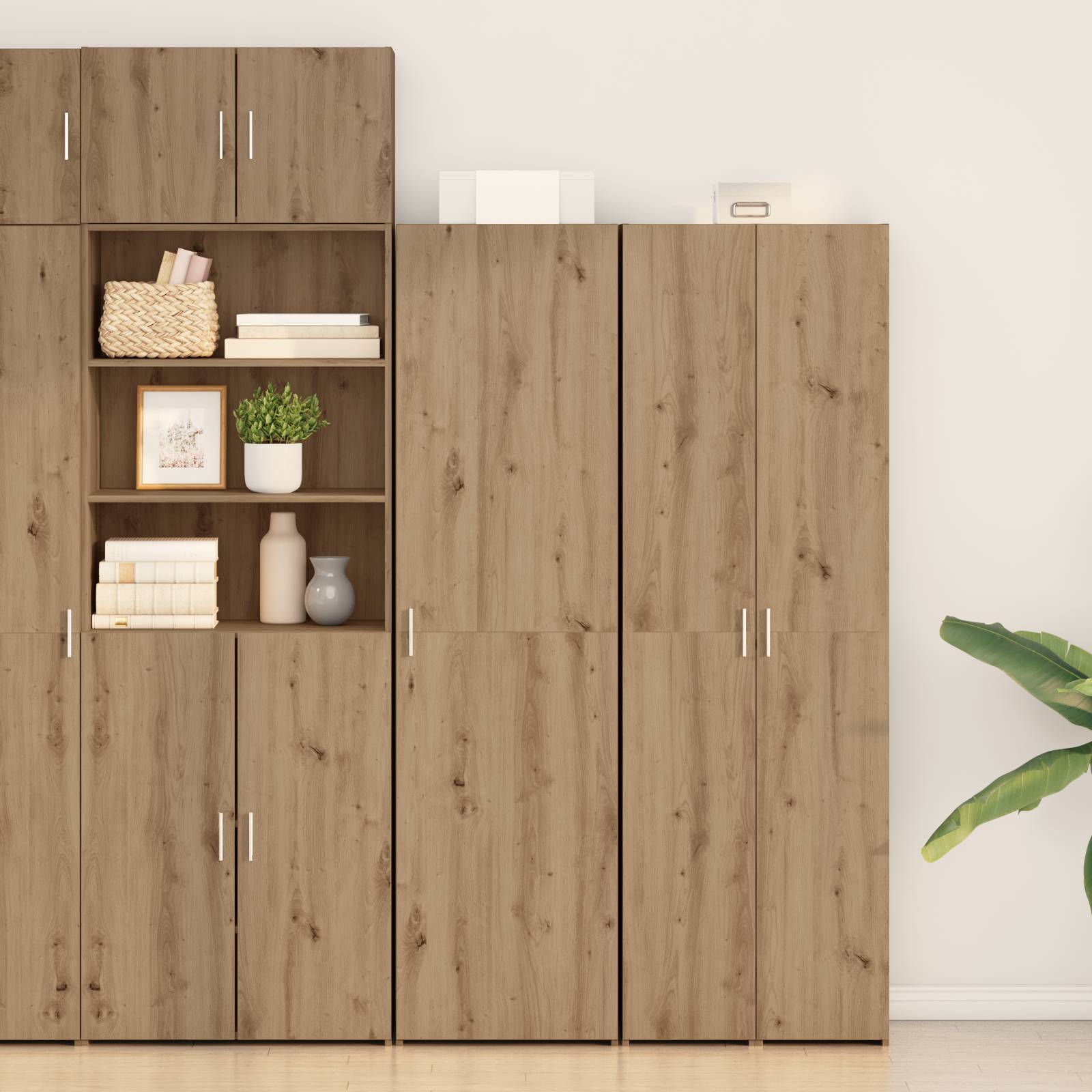 vidaXL Highboard Kunsthandwerk Eiche 50x42.5x185 cm Ingenieurs Holz