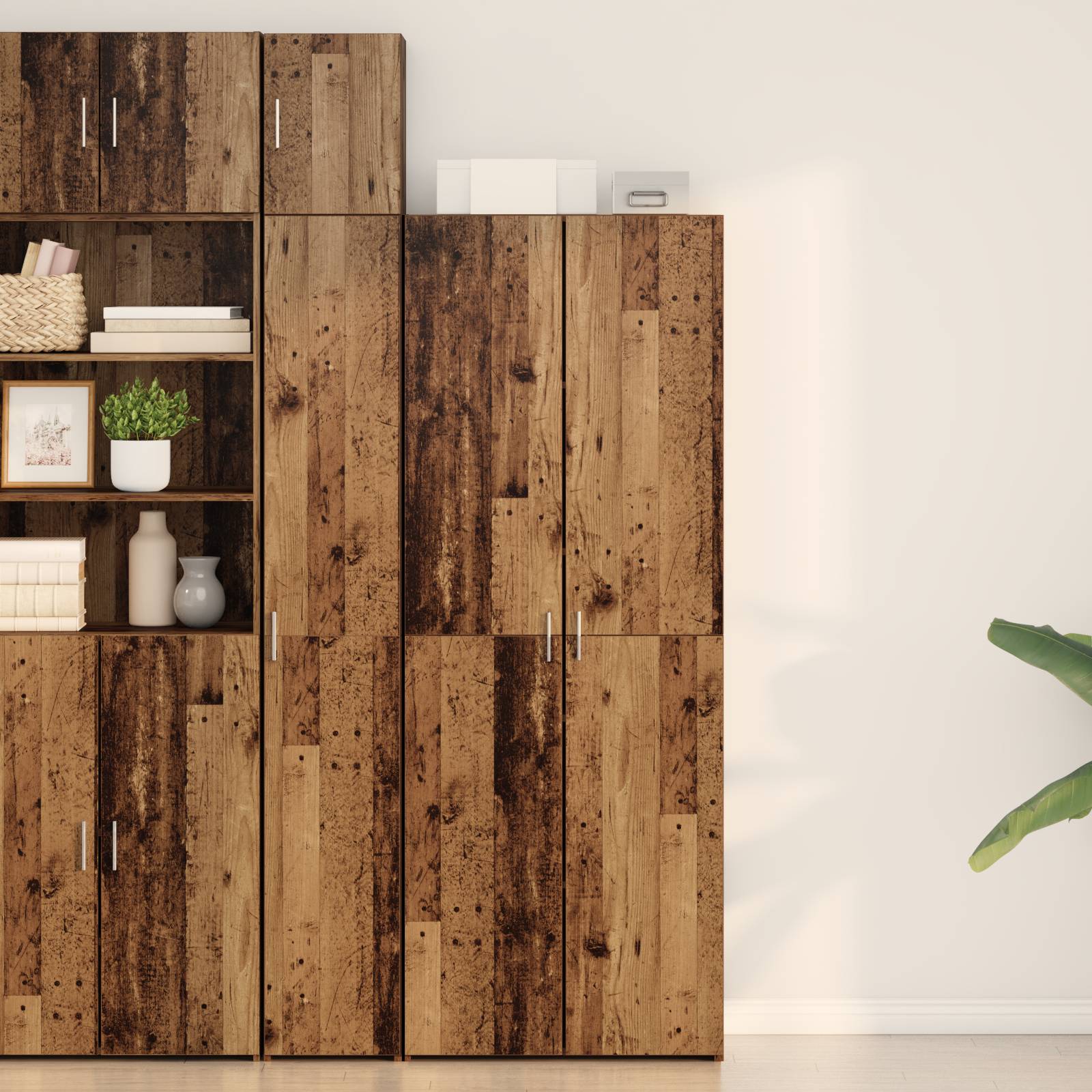 vidaXL Highboard Altes Holz 70x42.5x185 cm Holzwerkstoff