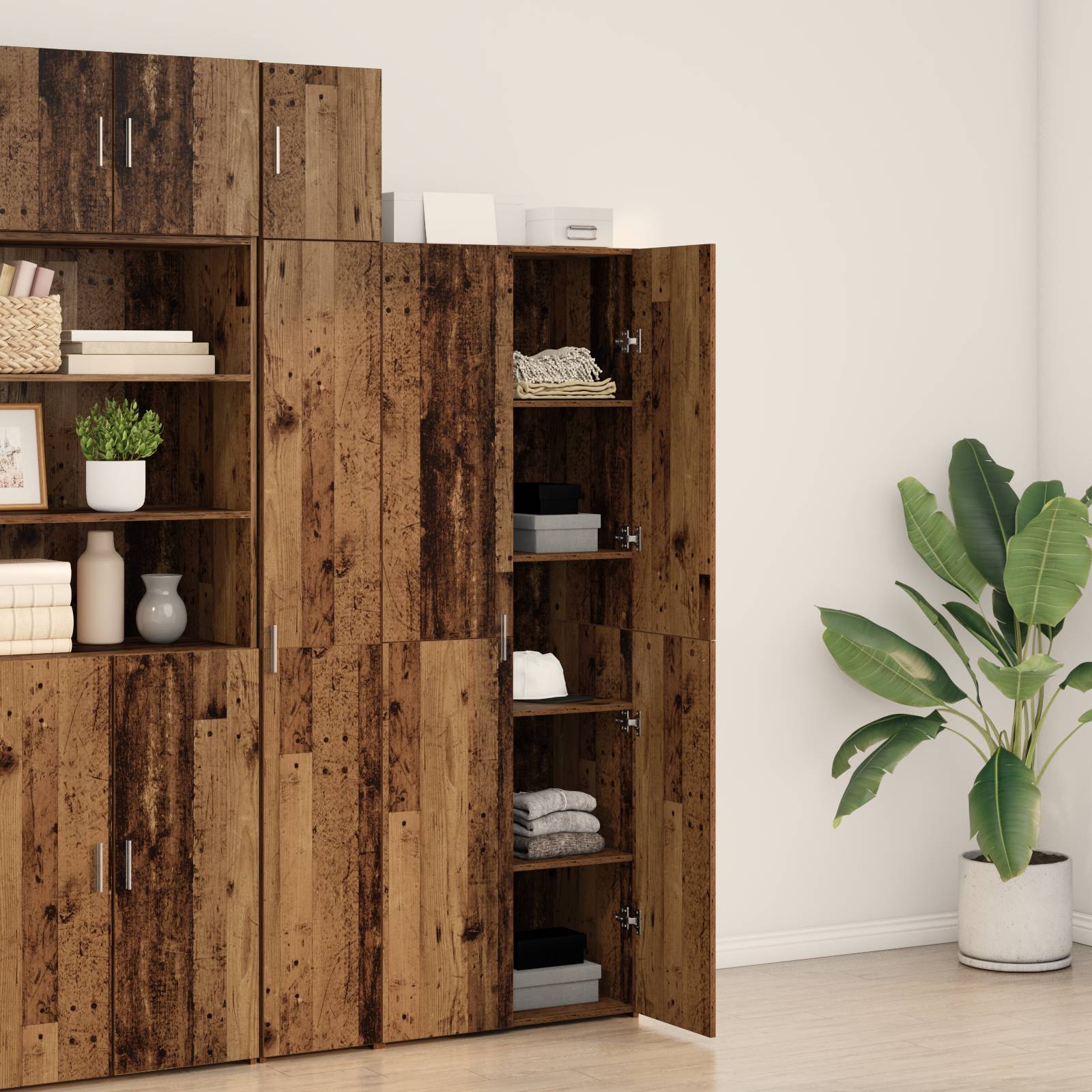 vidaXL Highboard Altes Holz 70x42.5x185 cm Holzwerkstoff