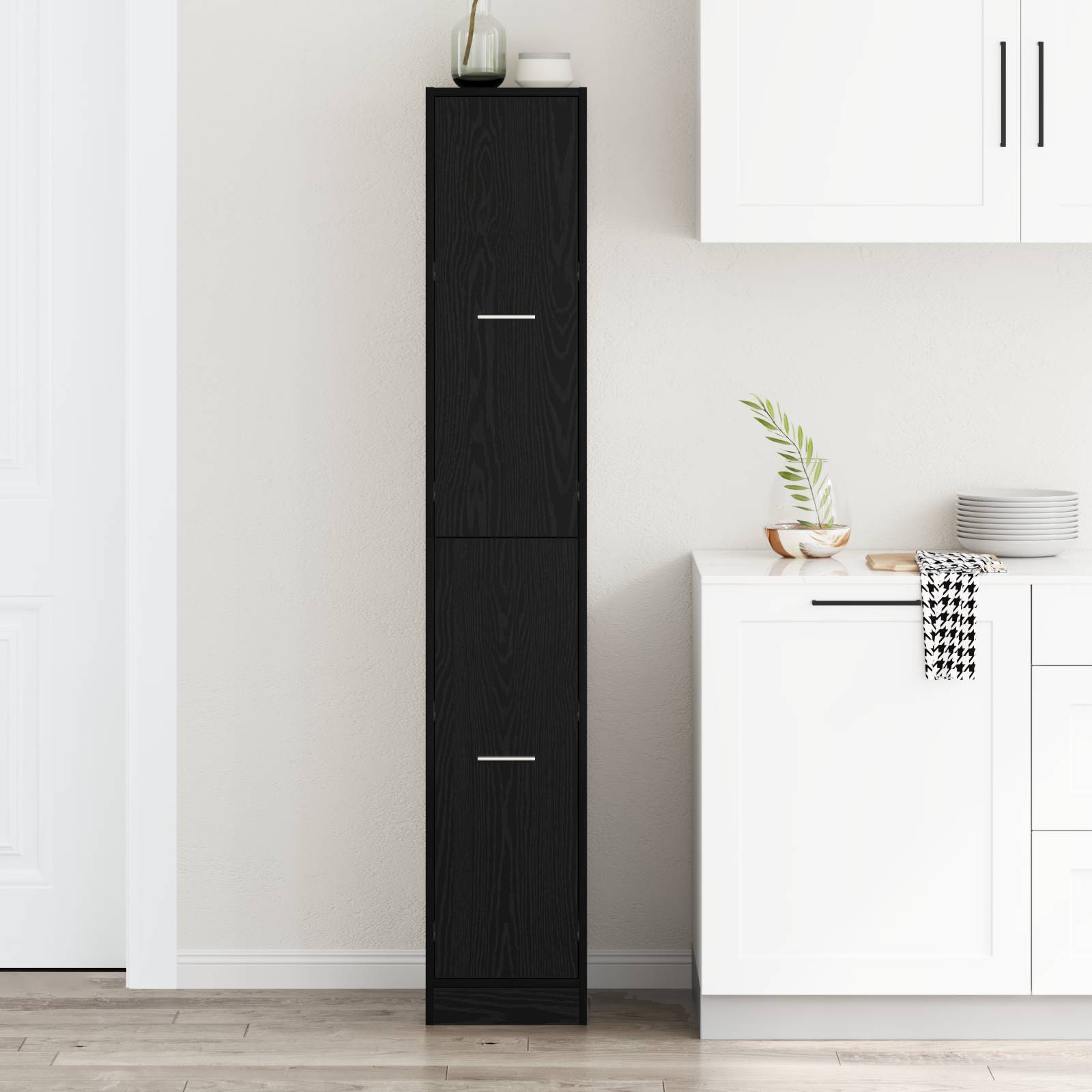vidaXL Apotheker-Schrank Schwarze Eiche 30x41x174,5 cm Spanplatte