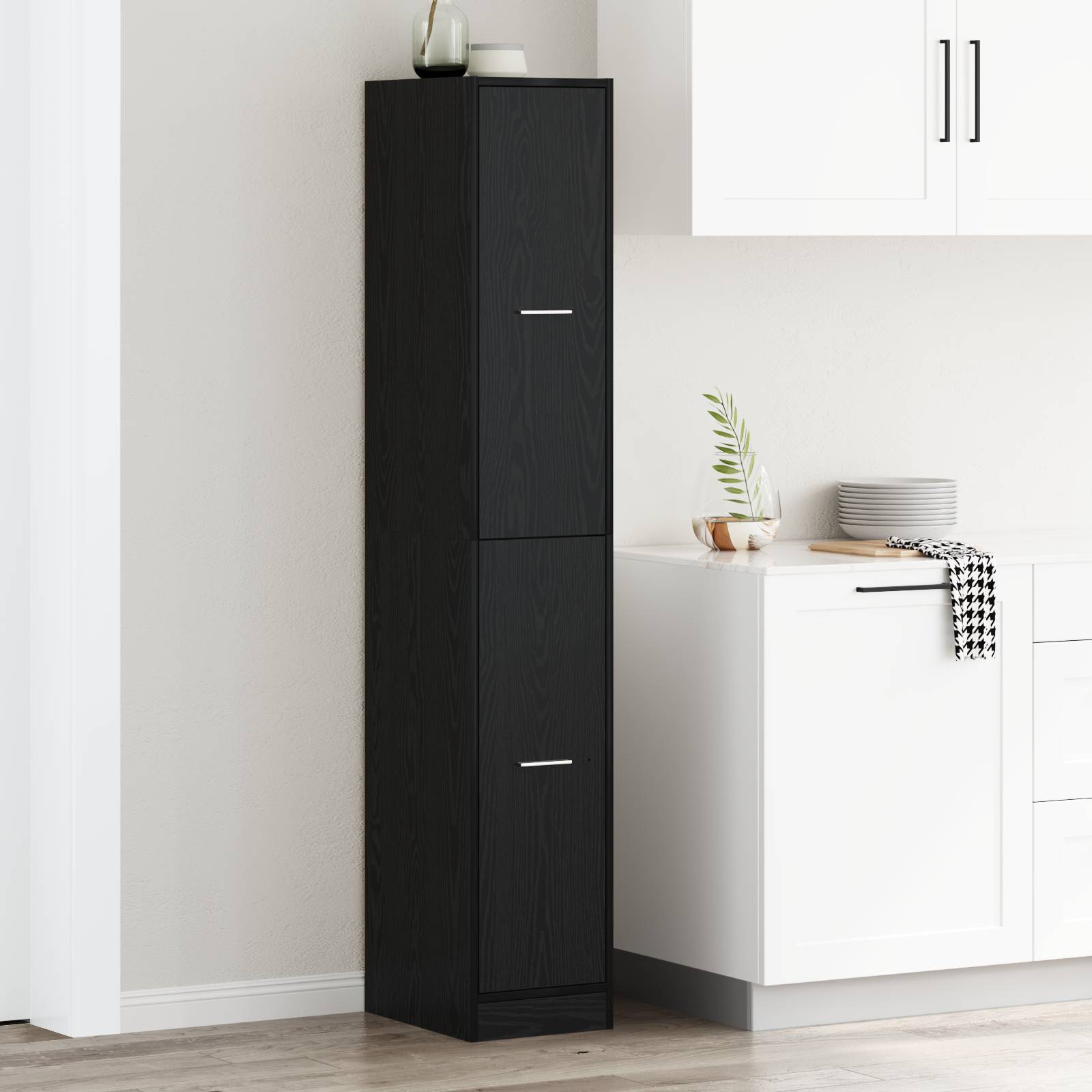 vidaXL Apotheker-Schrank Schwarze Eiche 30x41x174,5 cm Spanplatte