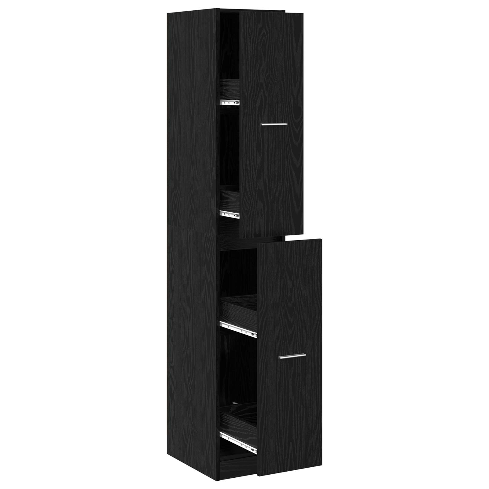 vidaXL Apotheker-Schrank Schwarze Eiche 30x41x174,5 cm Spanplatte
