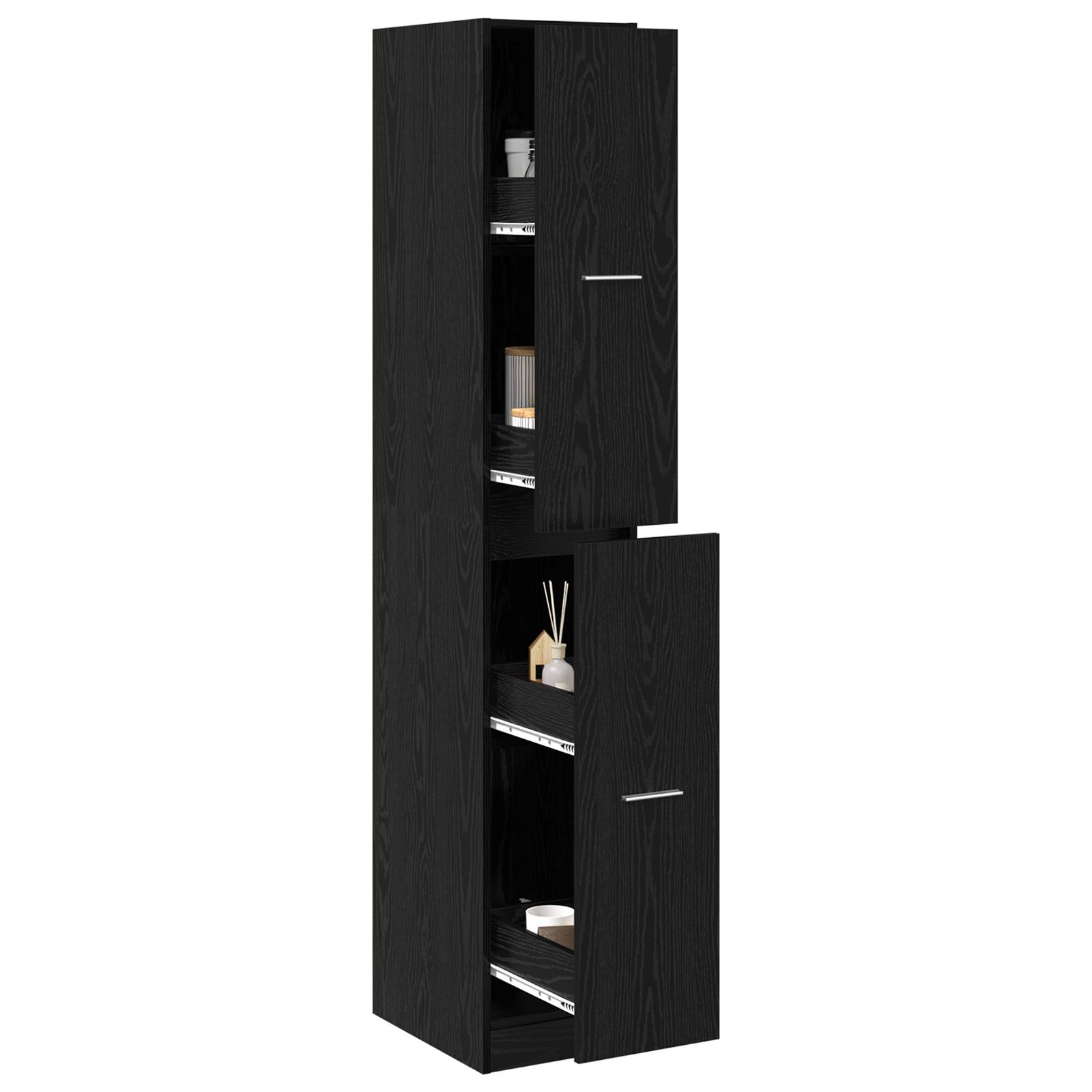 vidaXL Apotheker-Schrank Schwarze Eiche 30x41x174,5 cm Spanplatte