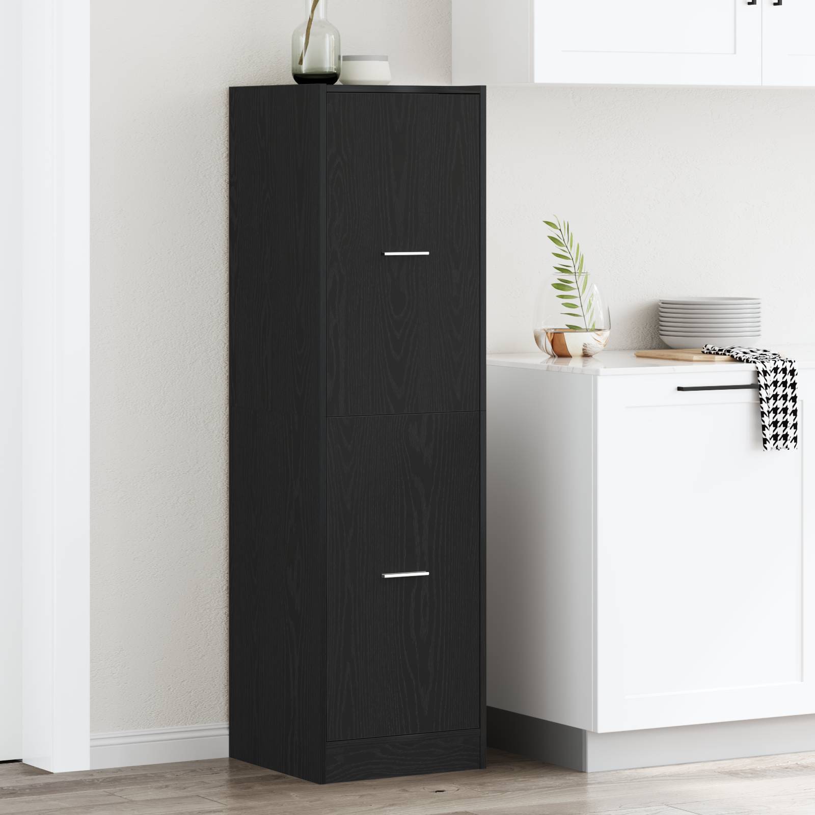 vidaXL Apotheker-Schrank Schwarzes Eichenholz 40x41x144,5 cm Holzwerkstoff