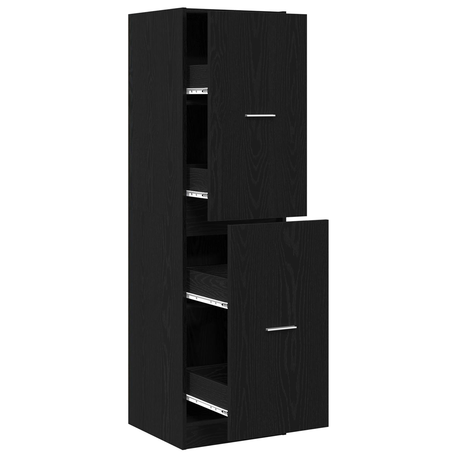 vidaXL Apotheker-Schrank Schwarzes Eichenholz 40x41x144,5 cm Holzwerkstoff