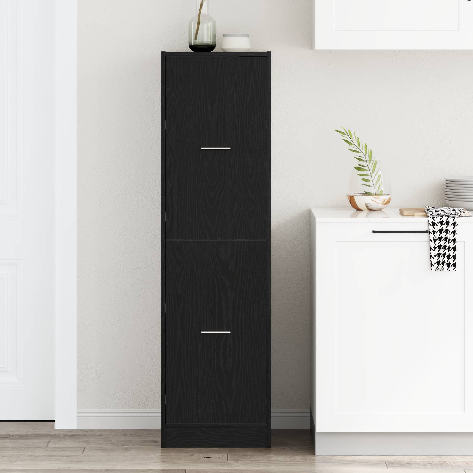 vidaXL Apotheker-Schrank Schwarzes Eichenholz 40x41x144,5 cm Holzwerkstoff