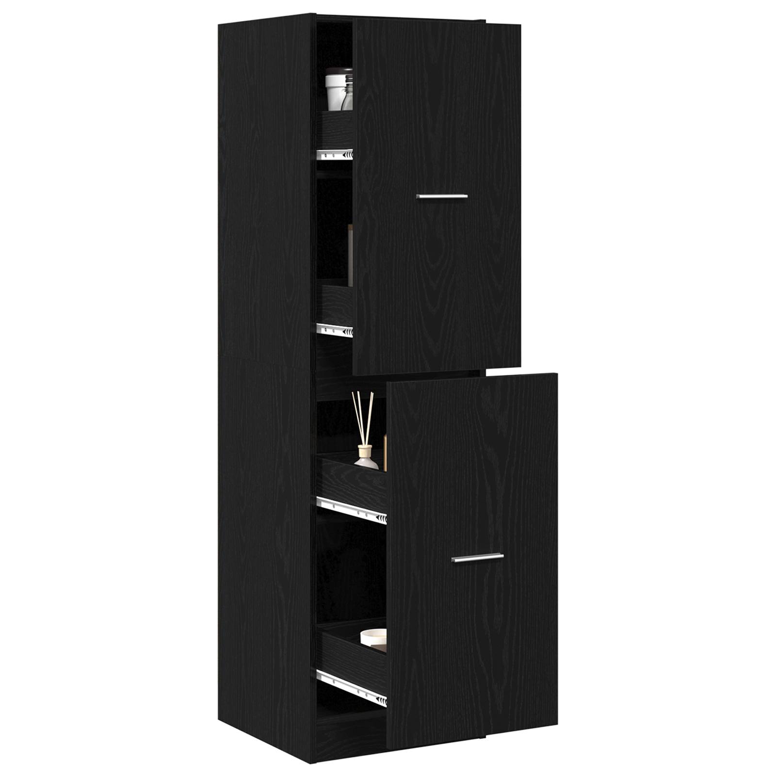 vidaXL Apotheker-Schrank Schwarzes Eichenholz 40x41x144,5 cm Holzwerkstoff