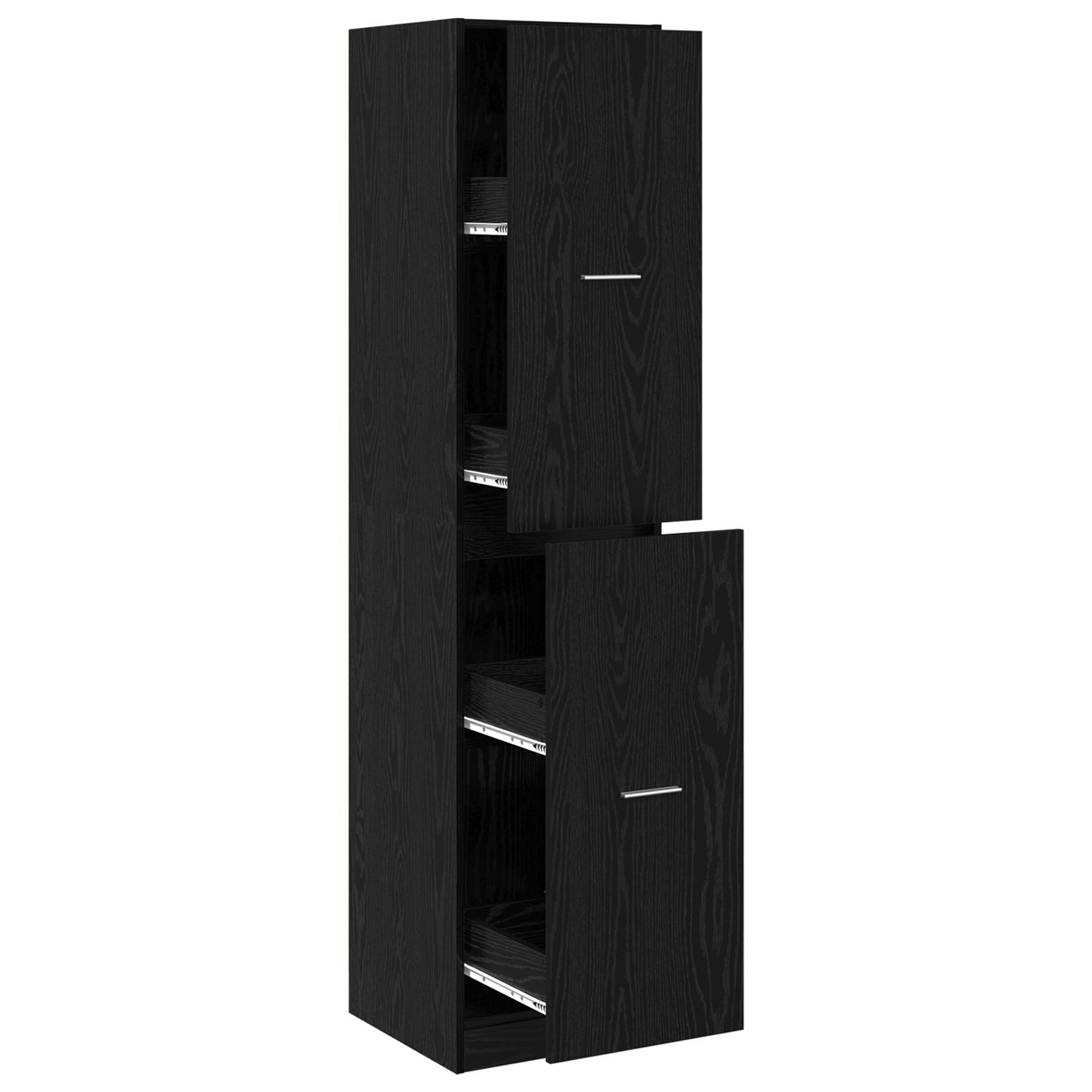 vidaXL Apotheker Schrank Schwarz Eiche 40x41x174.5 cm Spanplatte