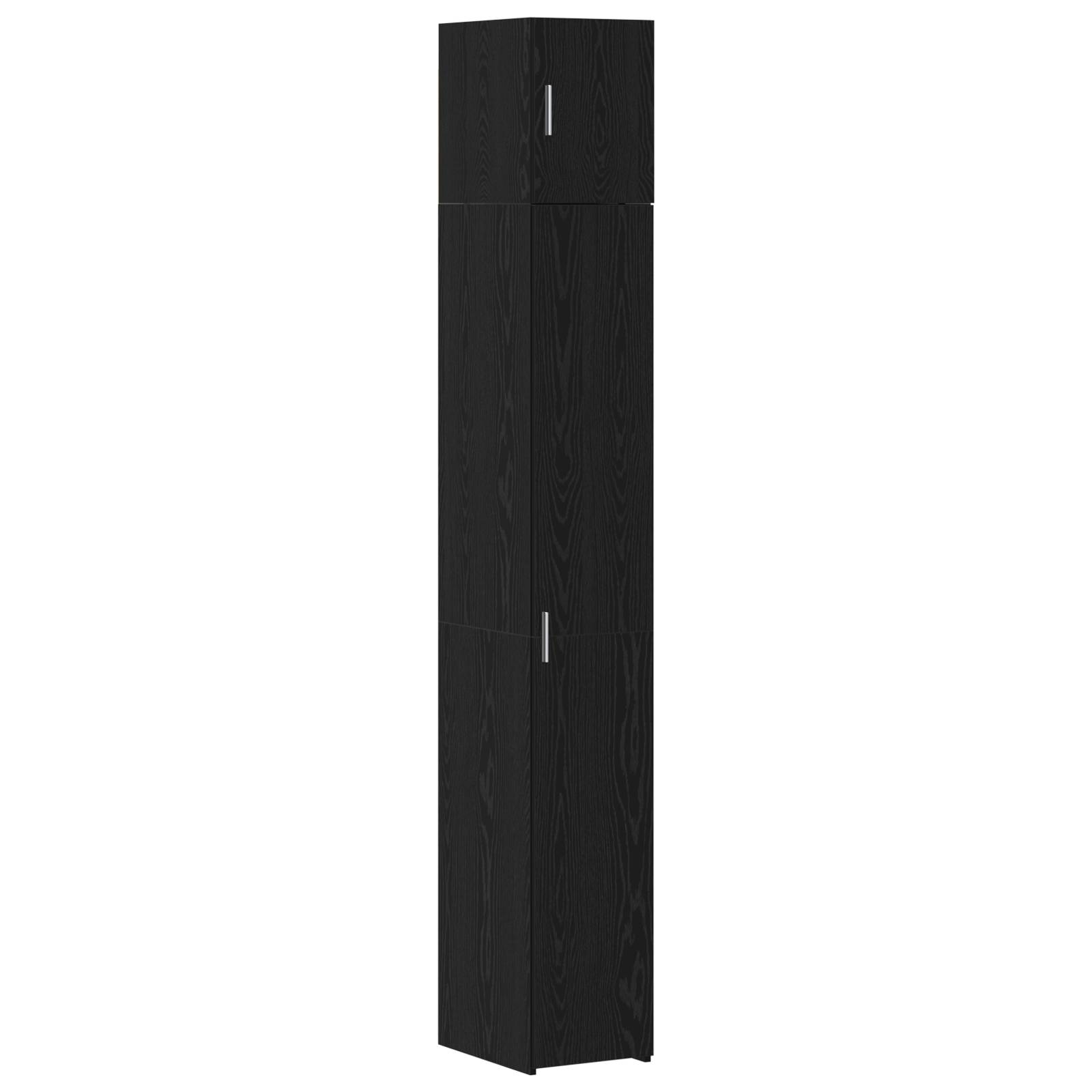 vidaXL Slim Storage Cabinet Schwarz Eiche 30x42.5x225 cm Holzwerkstoff