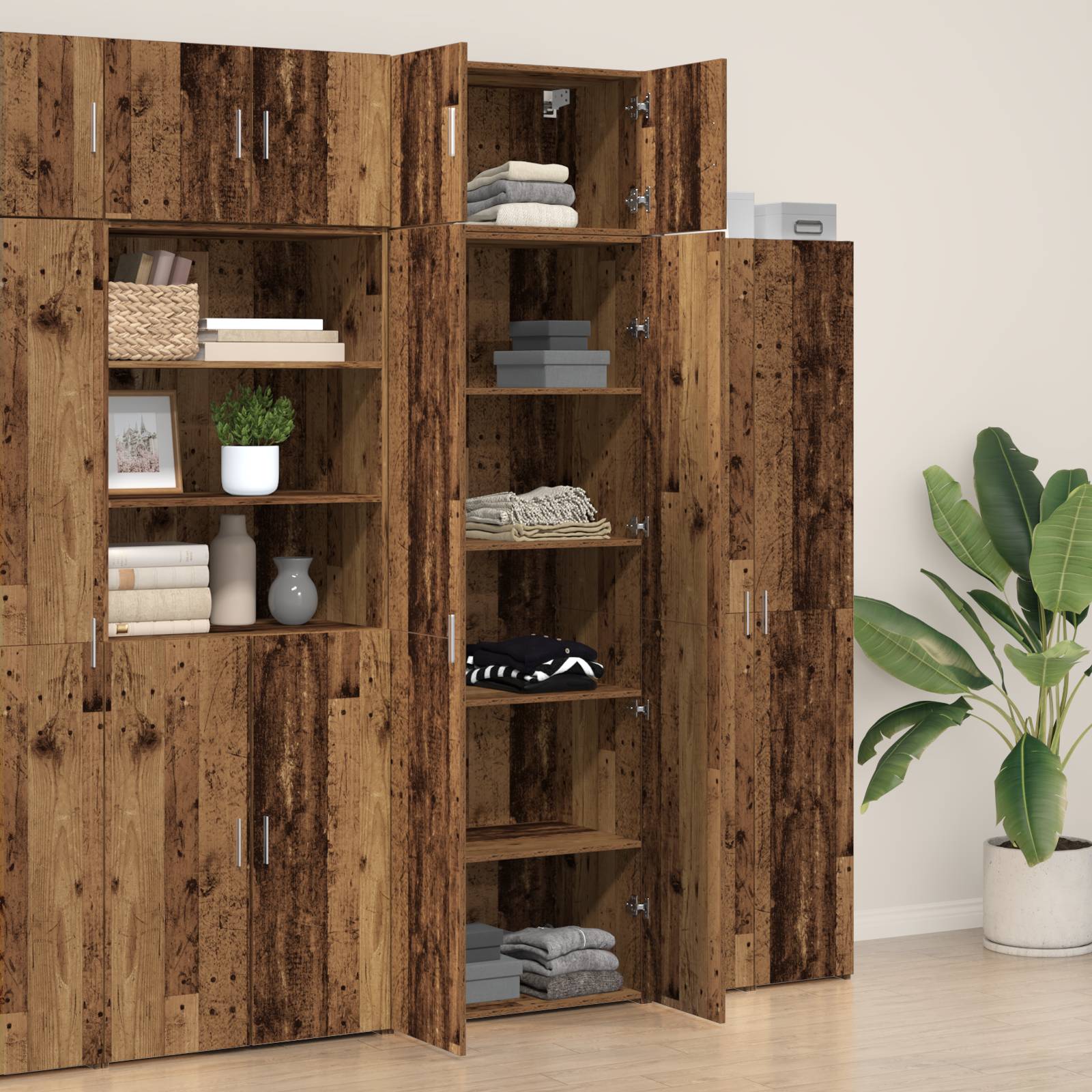 vidaXL Wand Schrank Altes Holz 70x42.5x225 cm Holzwerkstoff