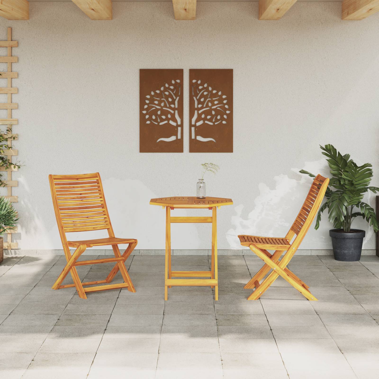 vidaXL 3-tlg. Bistro-Set Klappbar Massivholz Akazie