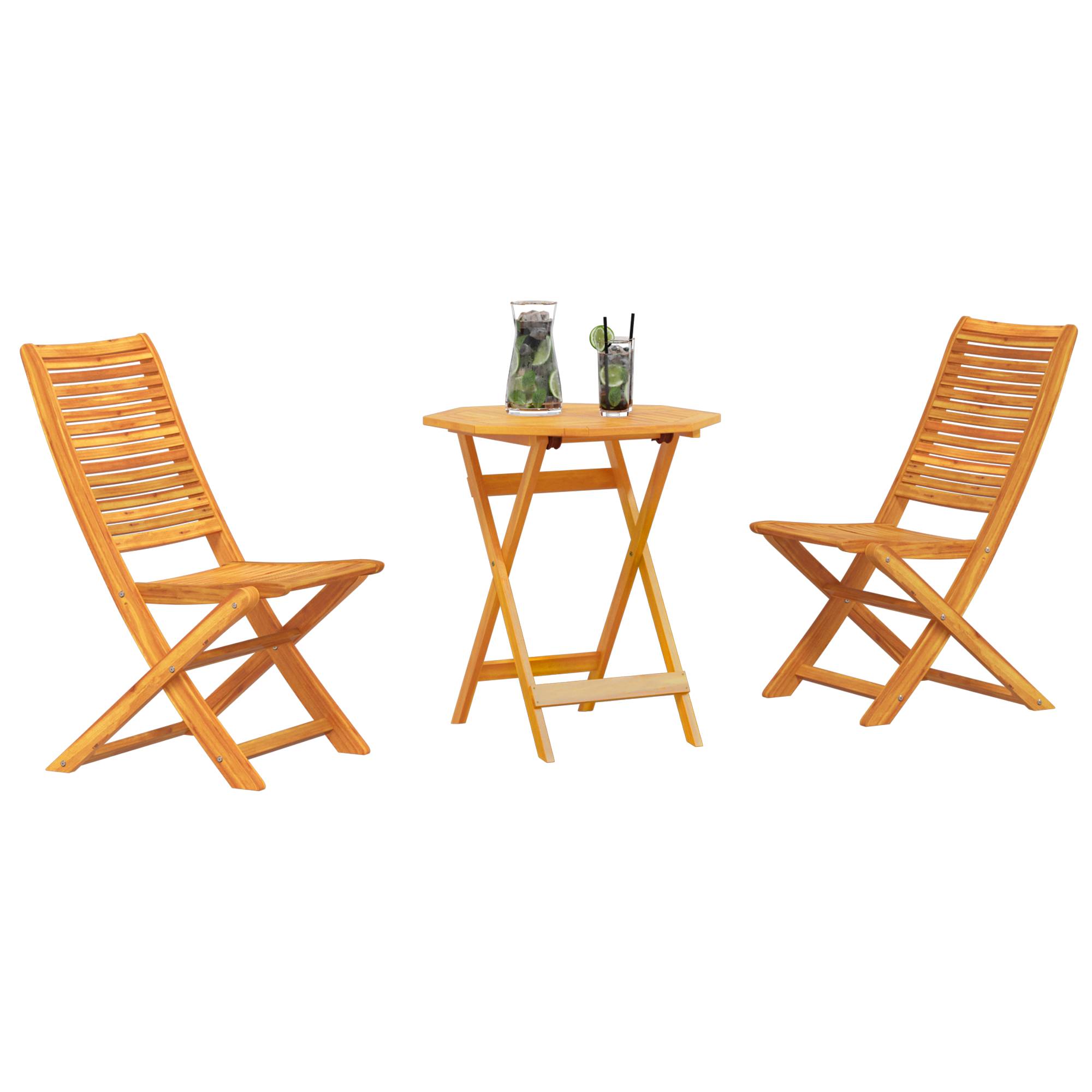 vidaXL 3-tlg. Bistro-Set Klappbar Massivholz Akazie