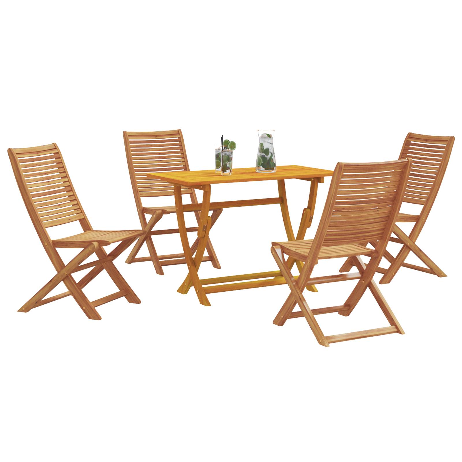 vidaXL 5-teilige Garten-Essgruppe aus Massivholz Akazie