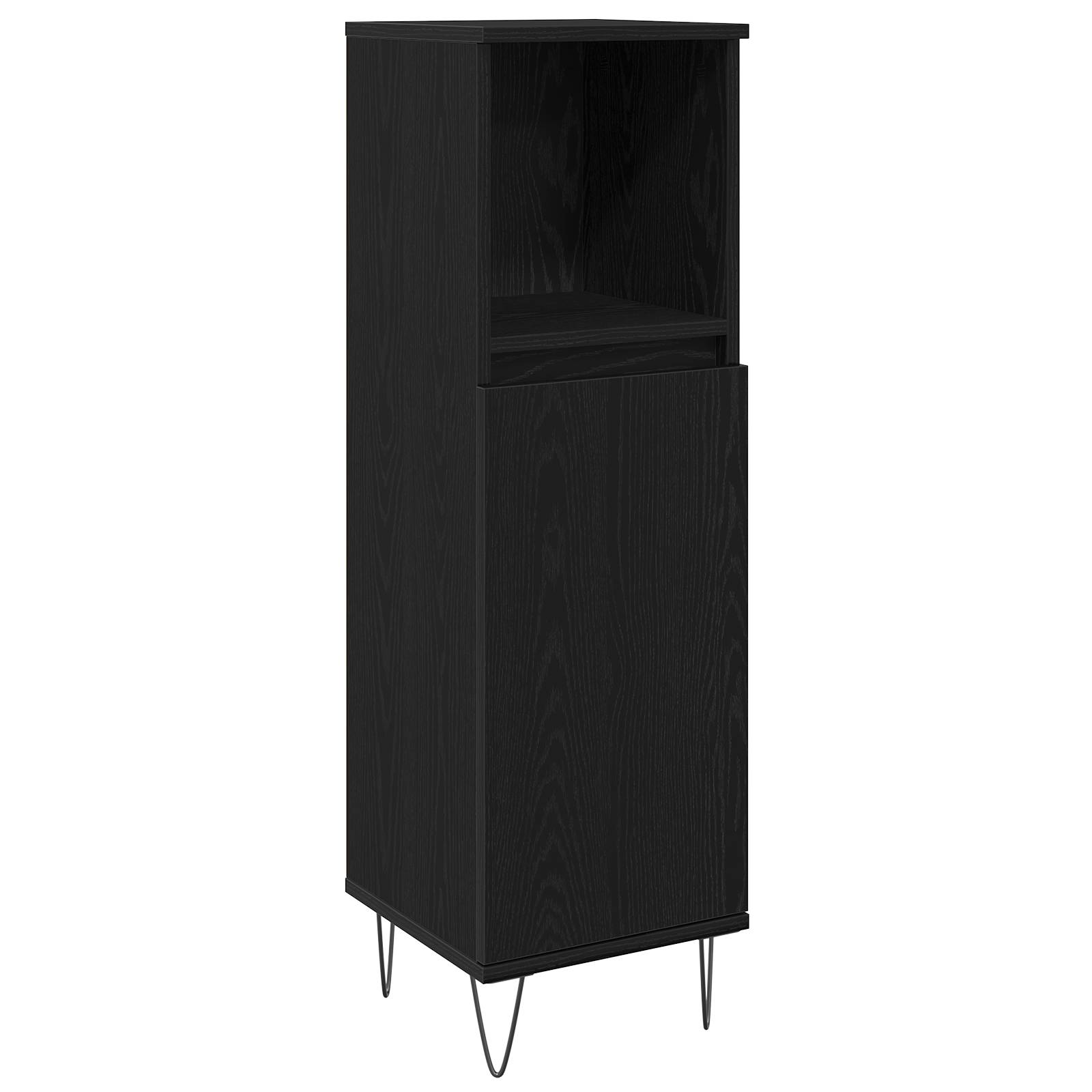 vidaXL 3-teiliges Badezimmermöbel Set Schwarze Eiche Verbundholz