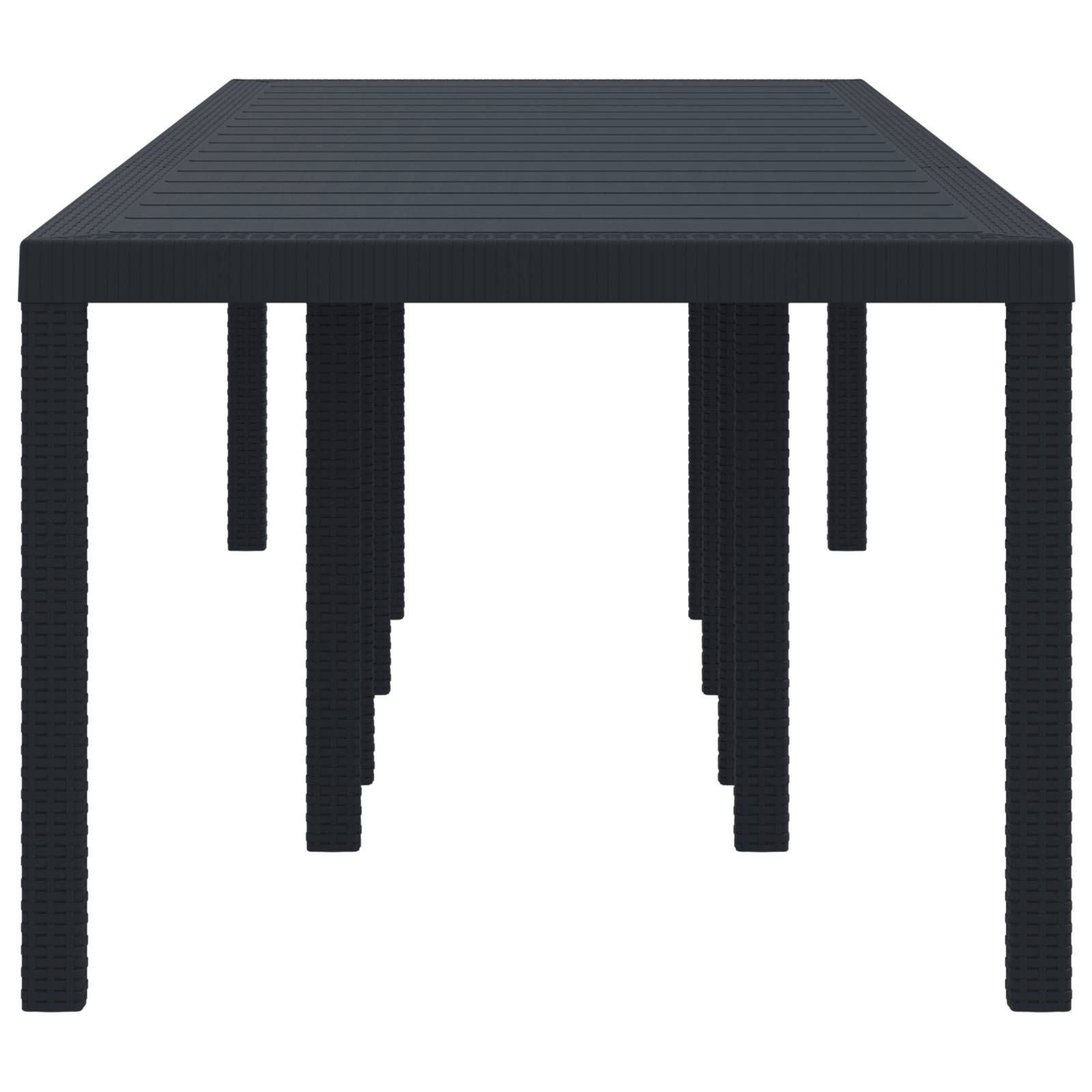 vidaXL Gartentisch Anthrazit 300x100x73 cm Poly Rattan