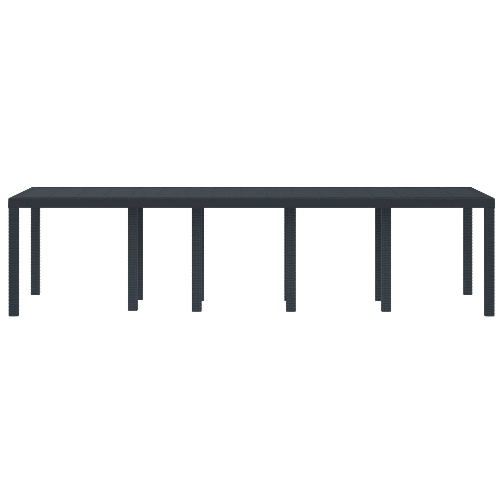 vidaXL Gartentisch Anthrazit 300x100x73 cm Poly Rattan