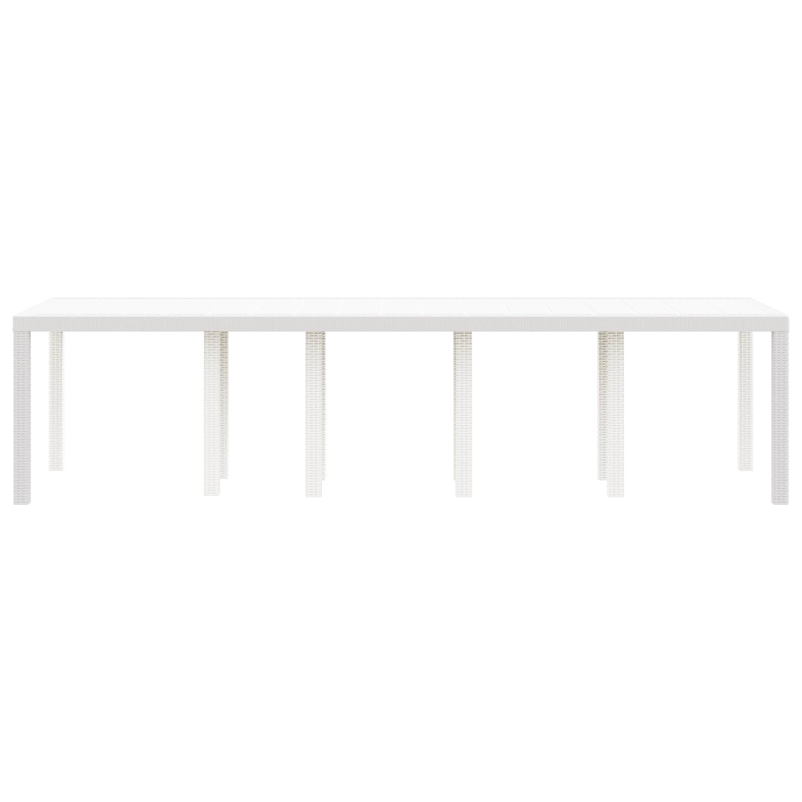 vidaXL Gartentisch Weiß 300x100x73 cm Poly Rattan