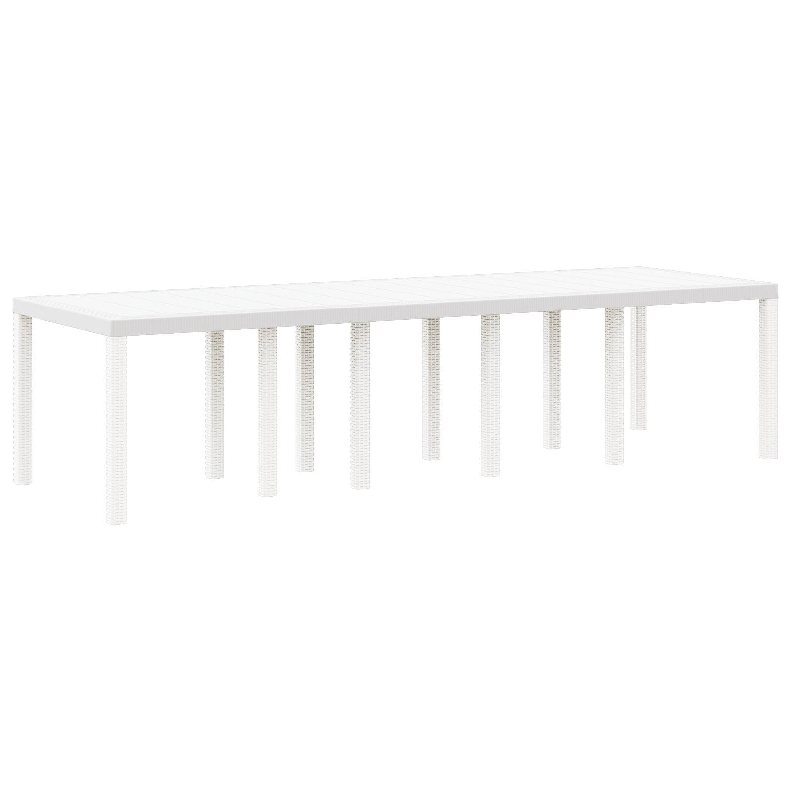 vidaXL 11-teiliges Gartendining-Set mit Kissen Weiß Poly-Rattan