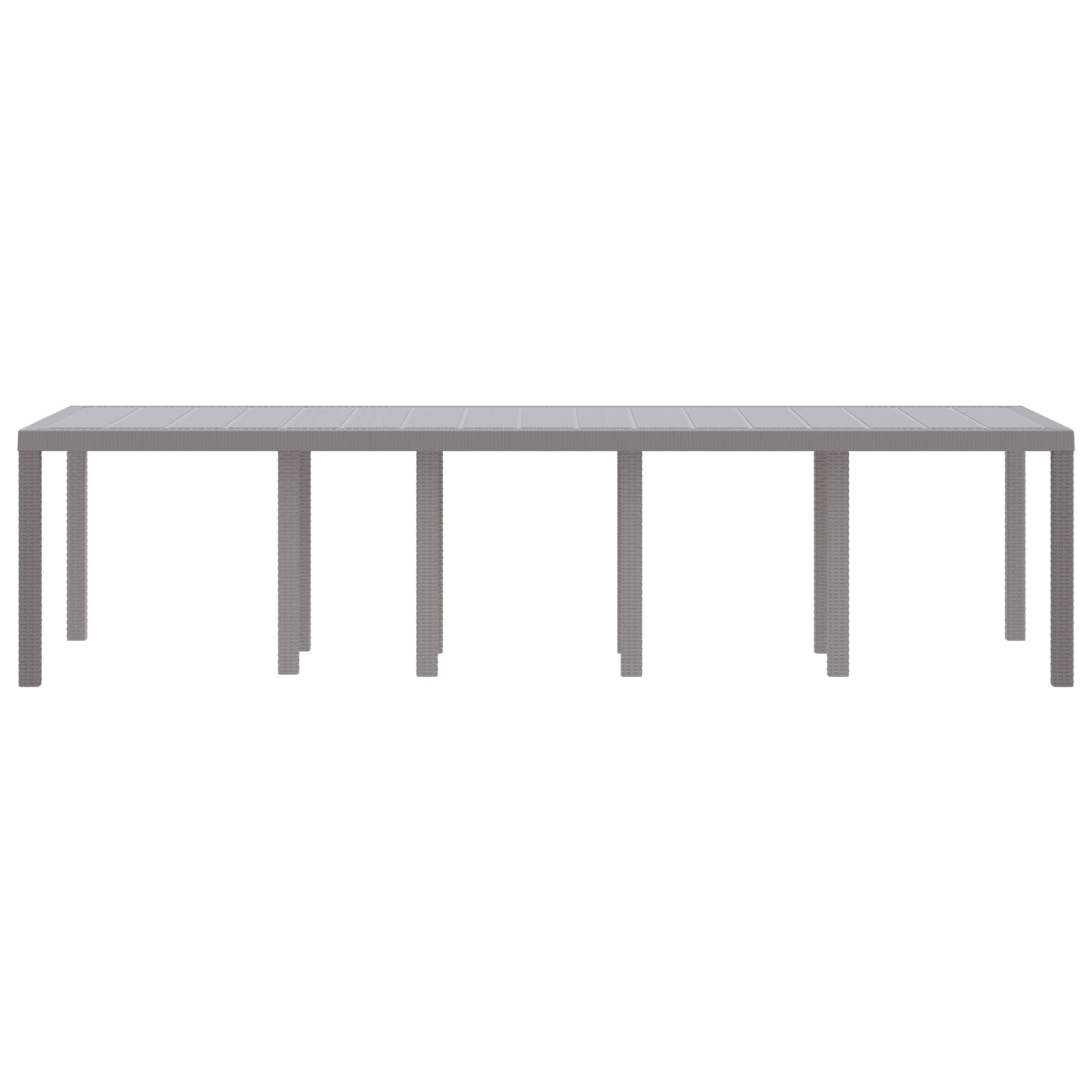 vidaXL Gartentisch Hellgrau 300x100x73 cm Poly Rattan