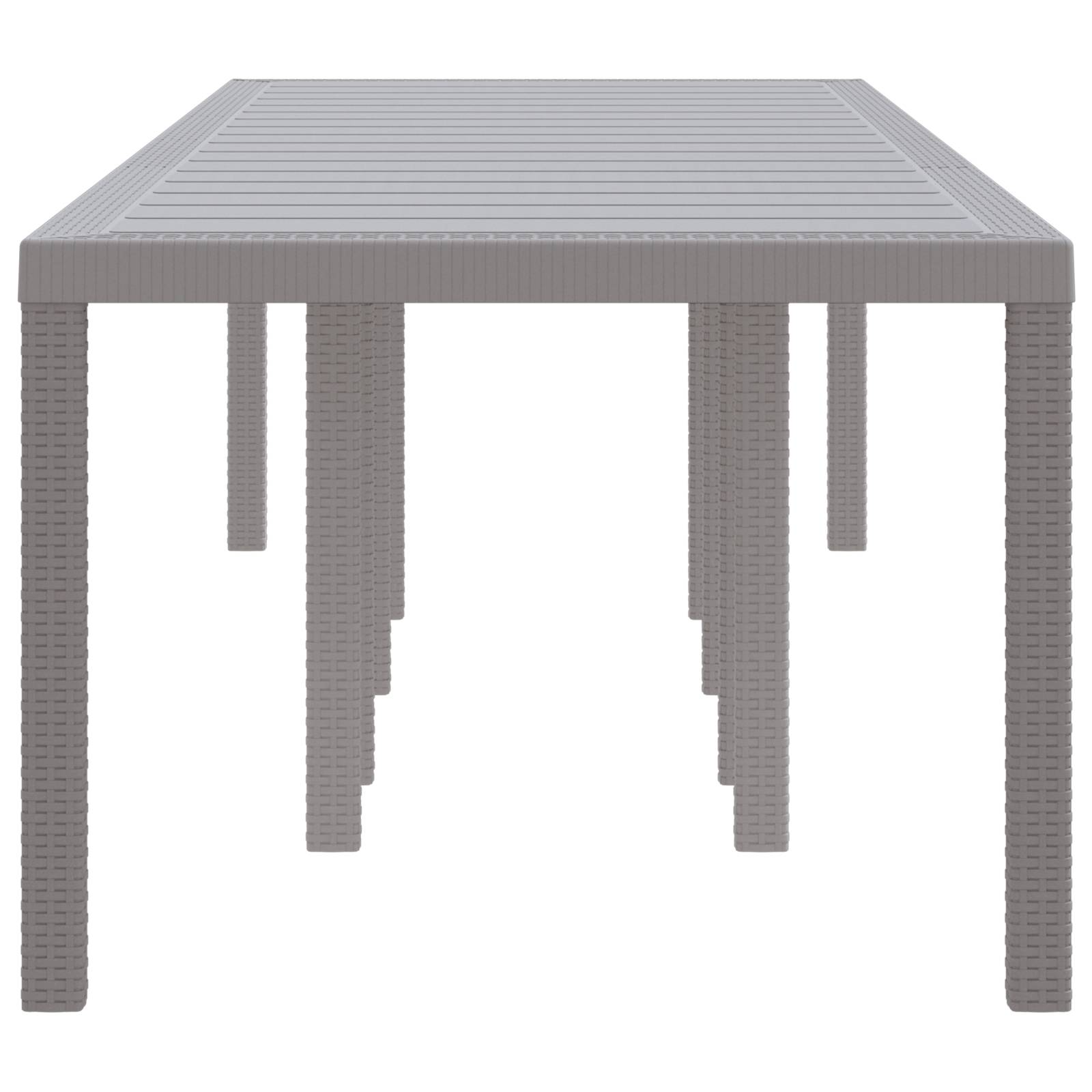 vidaXL Gartentisch Hellgrau 300x100x73 cm Poly Rattan