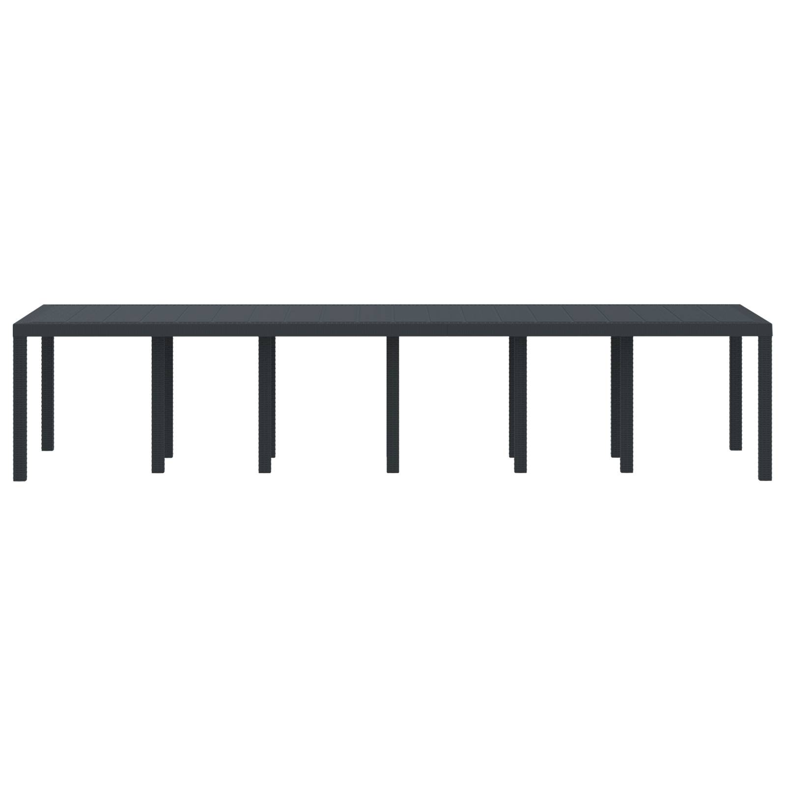 vidaXL Gartentisch Anthrazit 350x100x73 cm Poly Rattan