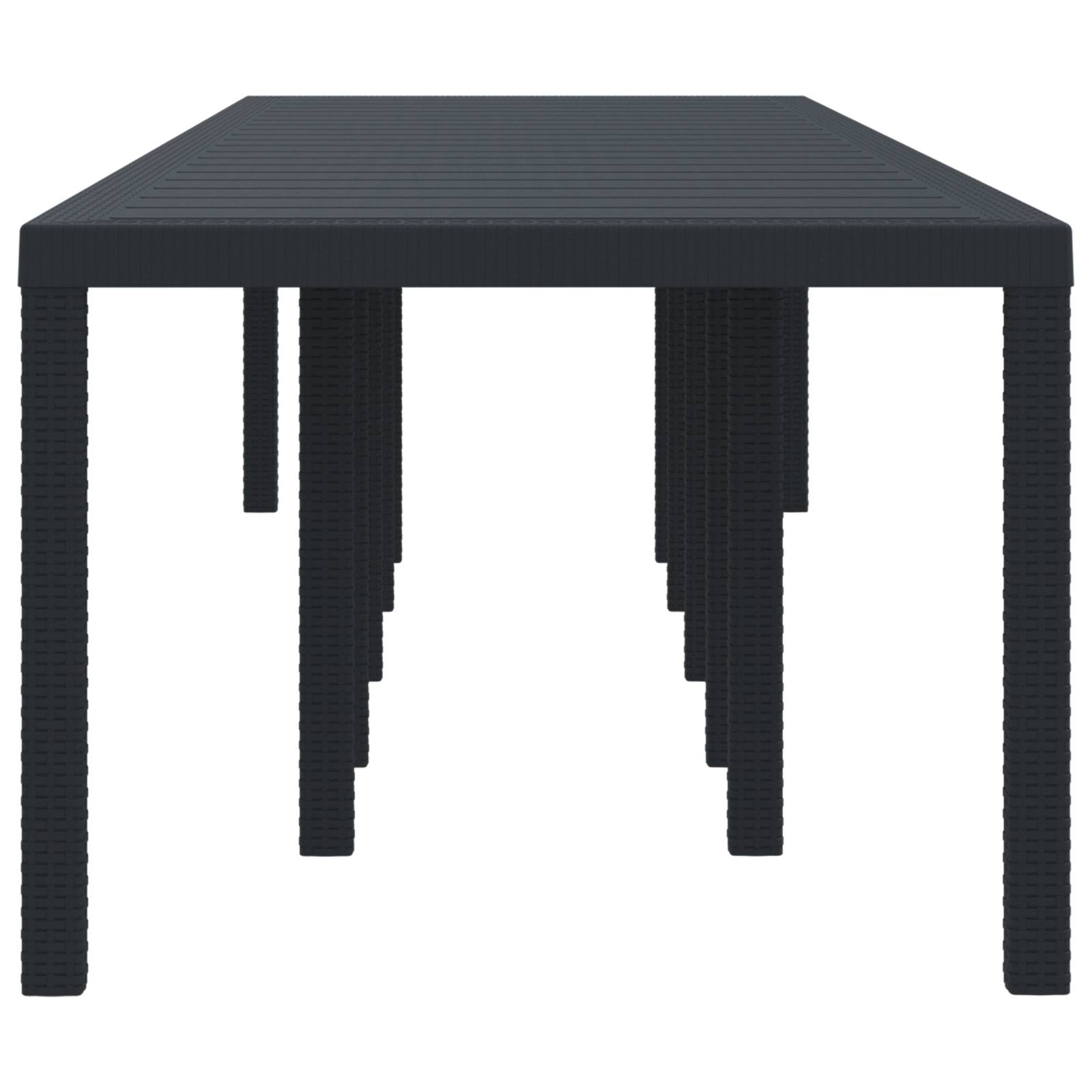 vidaXL Gartentisch Anthrazit 350x100x73 cm Poly Rattan