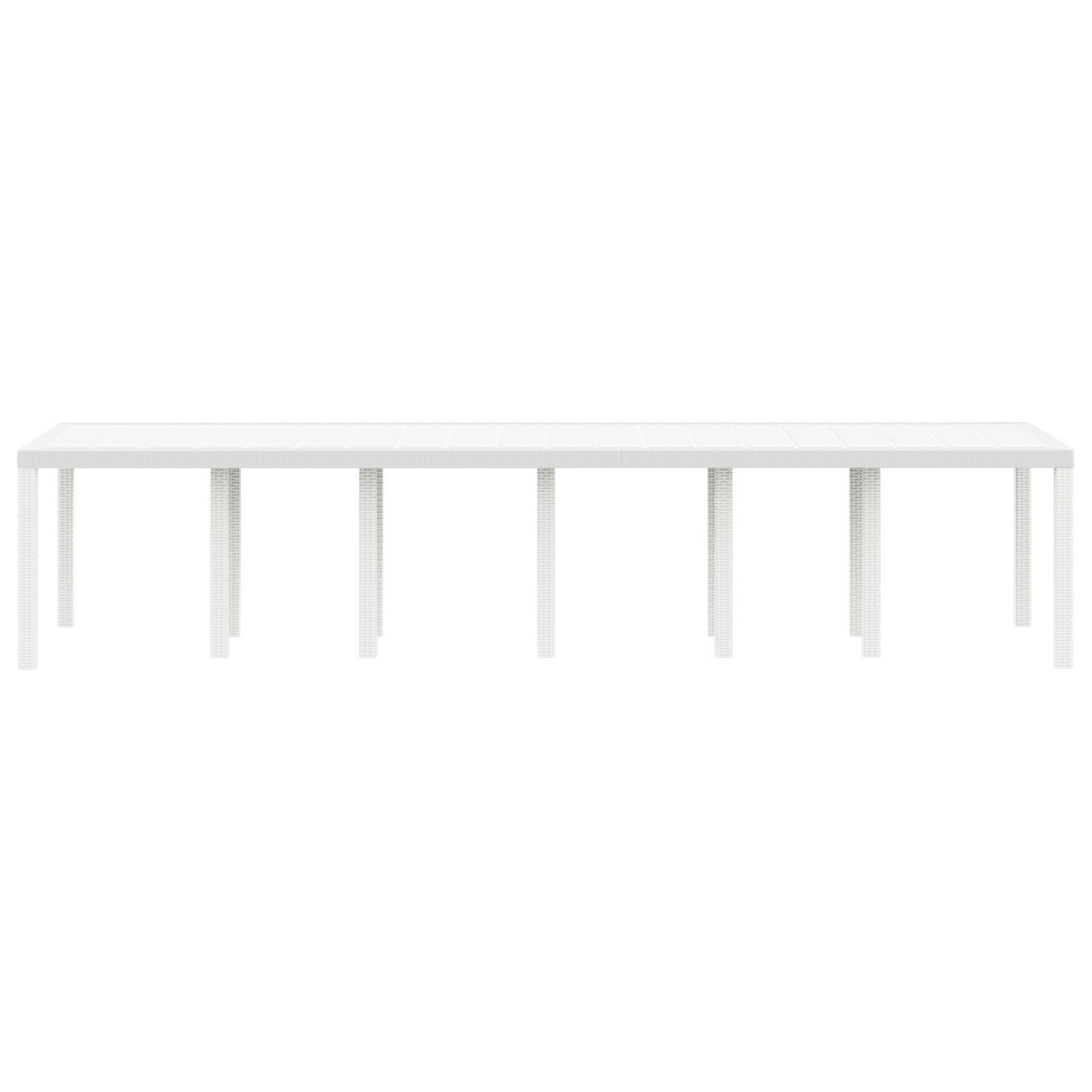 vidaXL Gartentisch Weiß 350x100x73 cm Poly Rattan