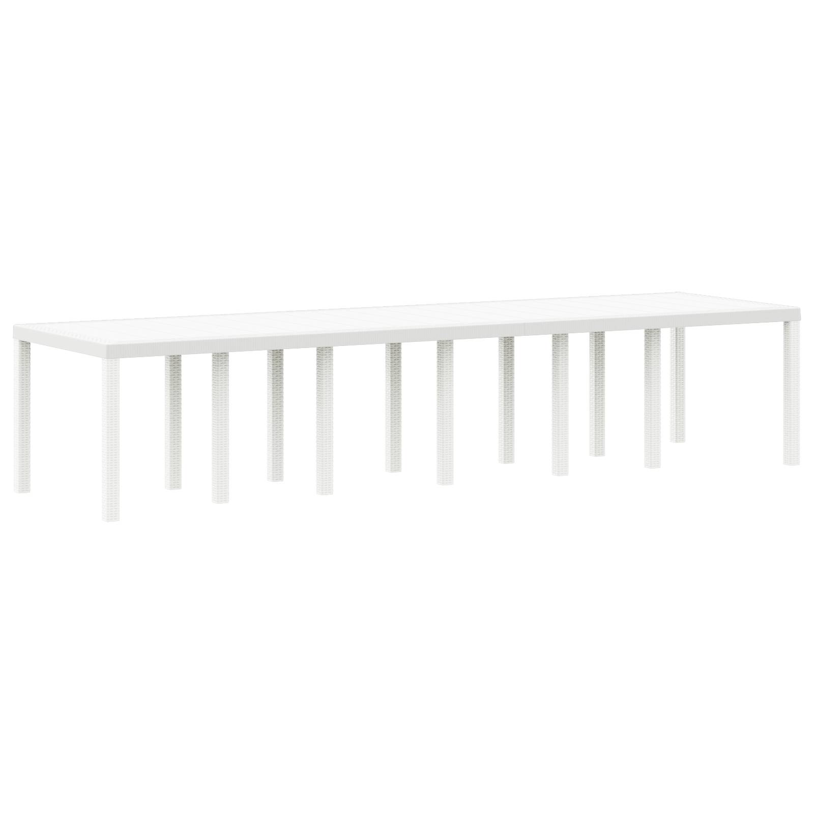 vidaXL 13-teiliges Garten Essset mit Kissen Weiß Poly-Rattan