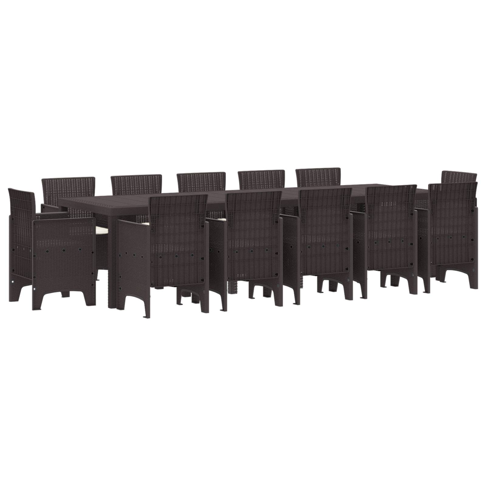 vidaXL 13-teiliges Garten Esszimmer Set mit Kissen Braunes Poly Rattan