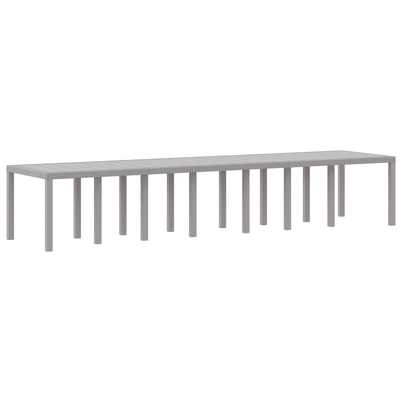 vidaXL 15-teiliges Garten Essbereich mit Kissen Hellgrau Poly Rattan