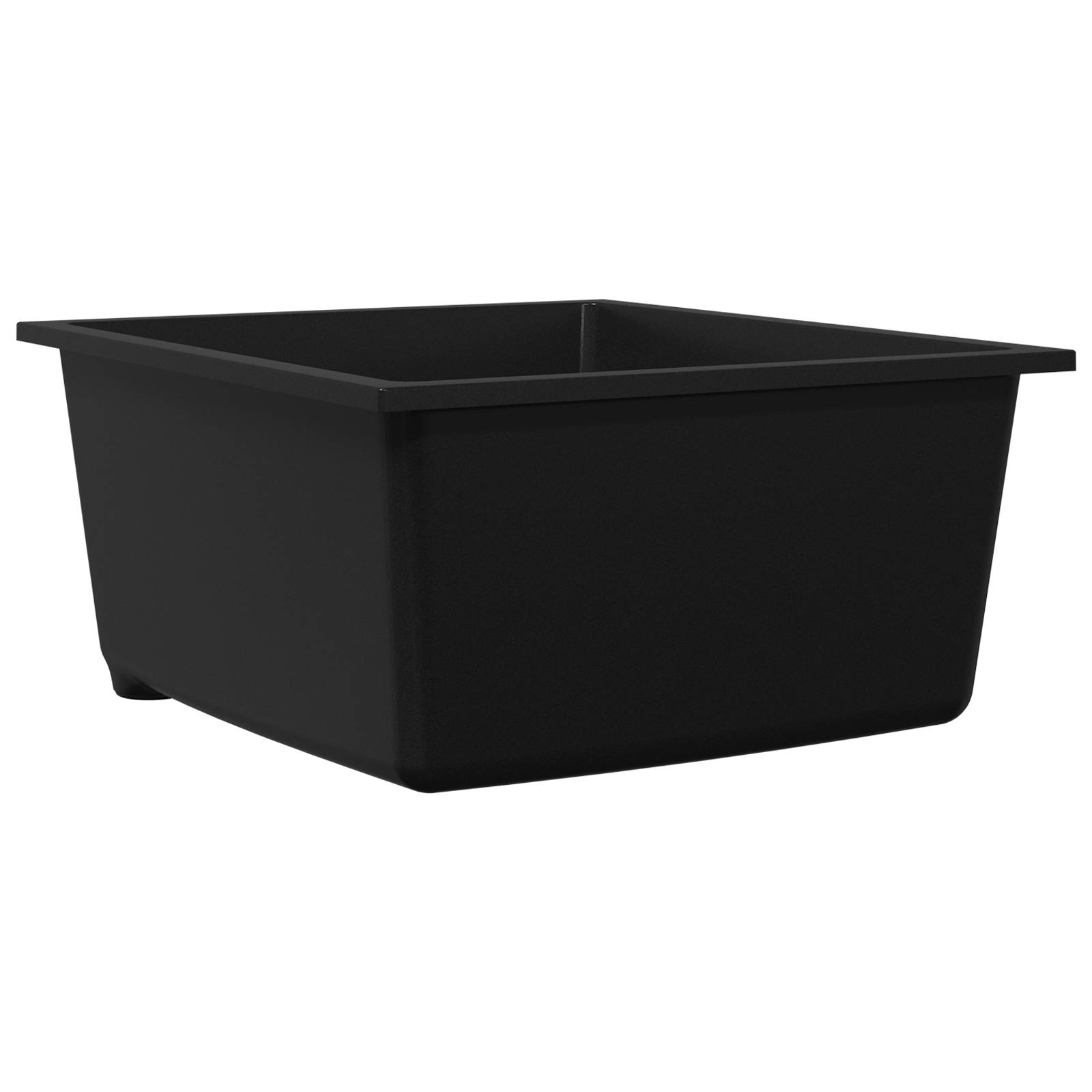 vidaXL Küchenspülbecken aus schwarzem Granit mit Überlaufloch