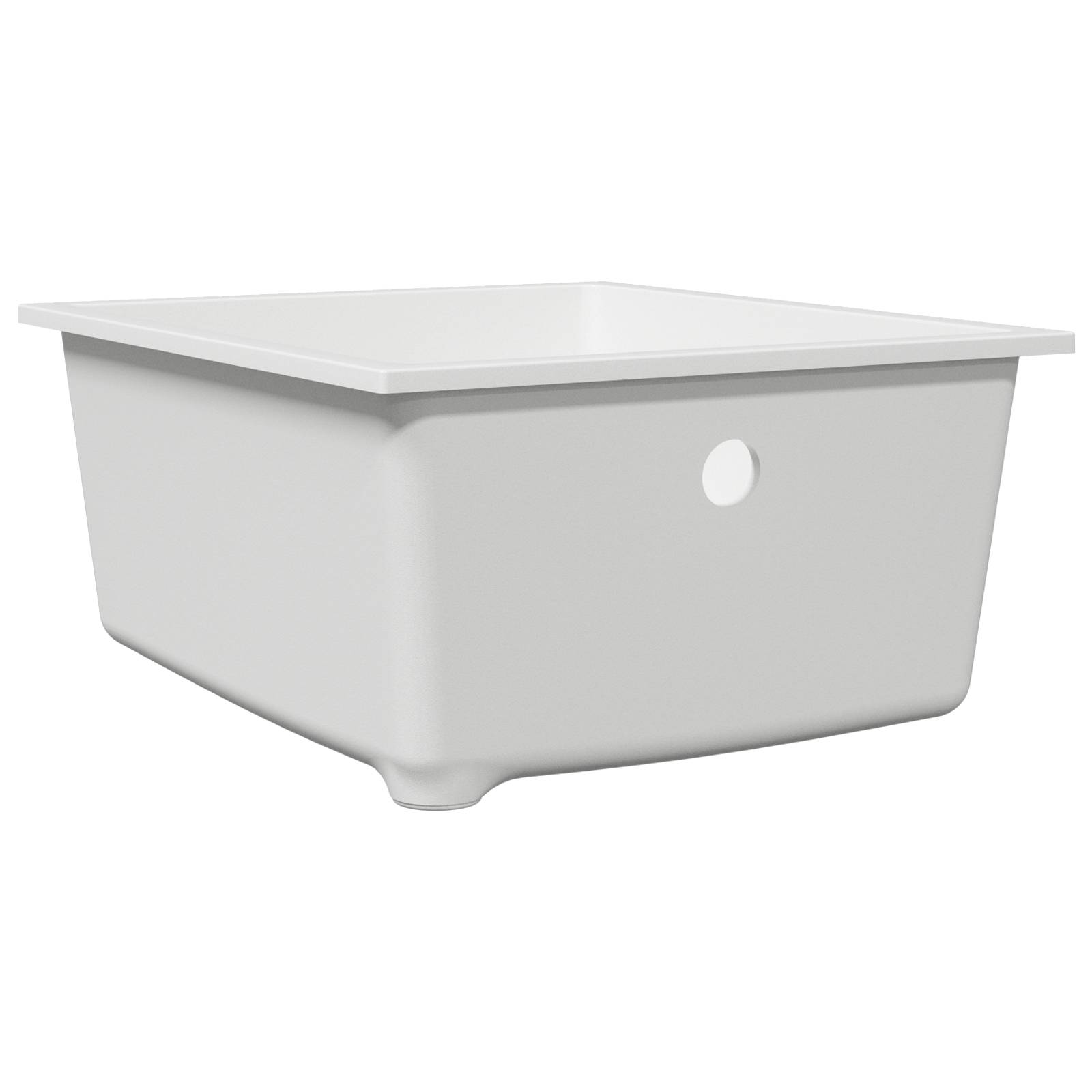 vidaXL Küchenspüle mit Überlaufloch aus weißem Granit