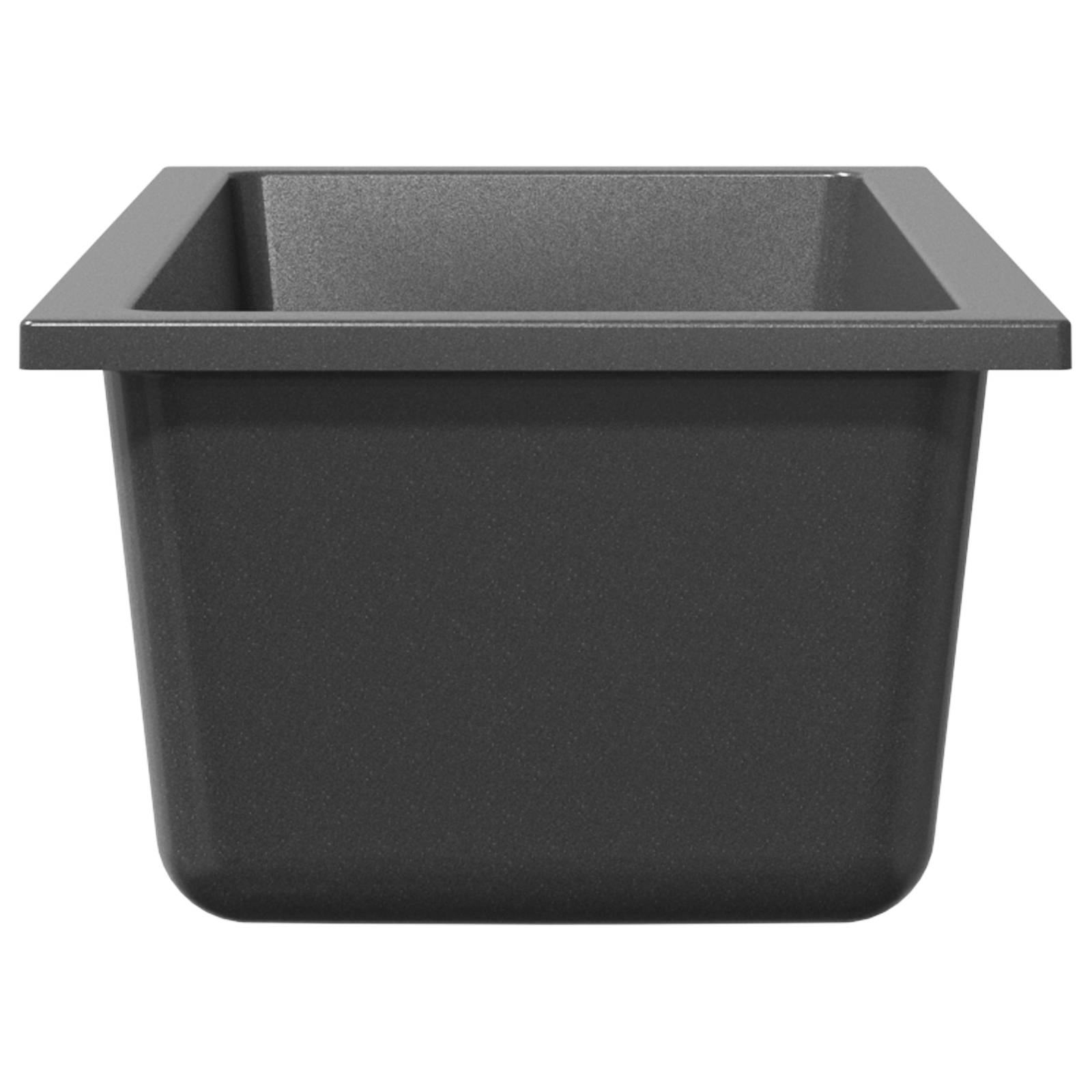 vidaXL Küchenspülbecken aus grauem Granit mit Überlaufloch