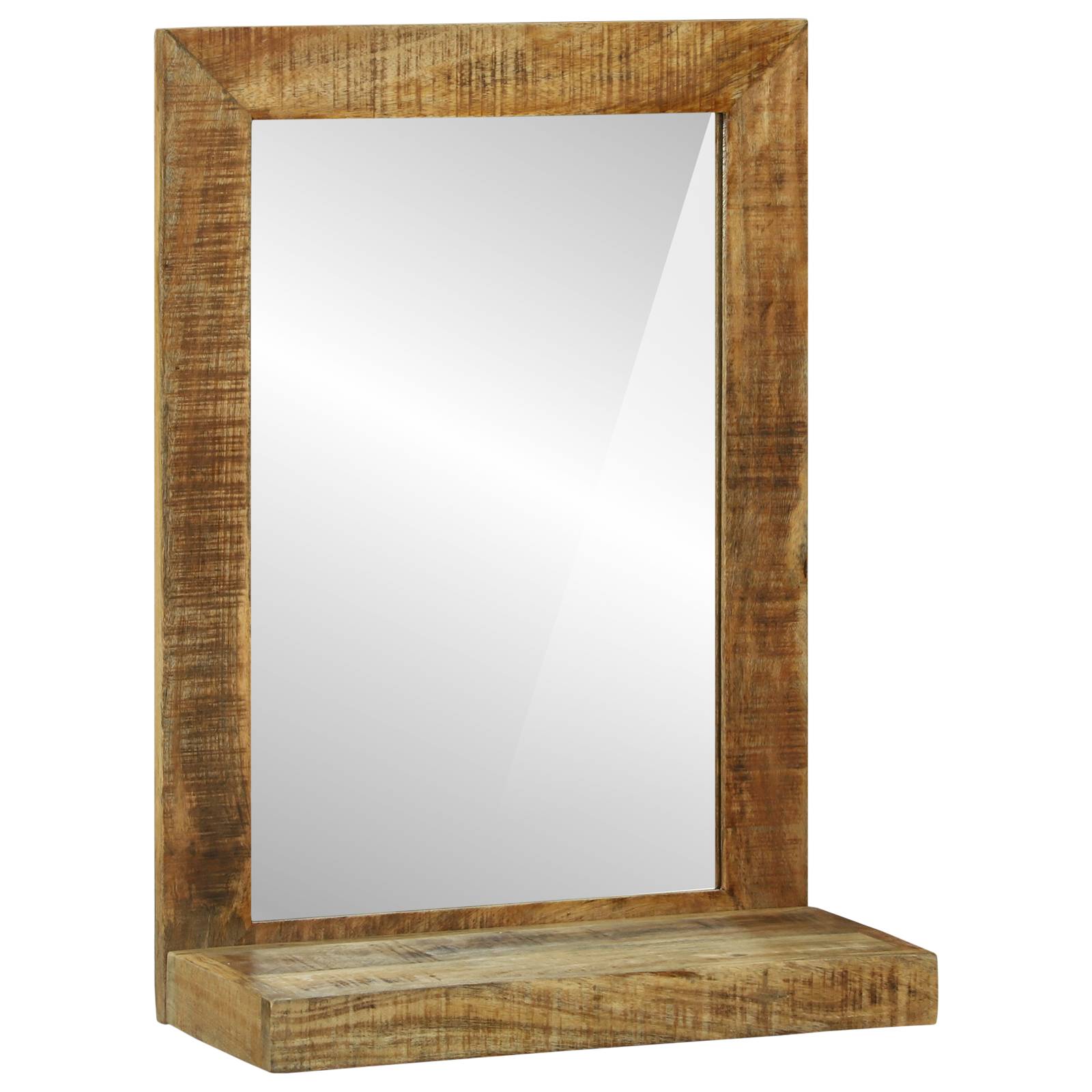 vidaXL Badspiegel 50x22x70 cm Massiv raues Mangoholz