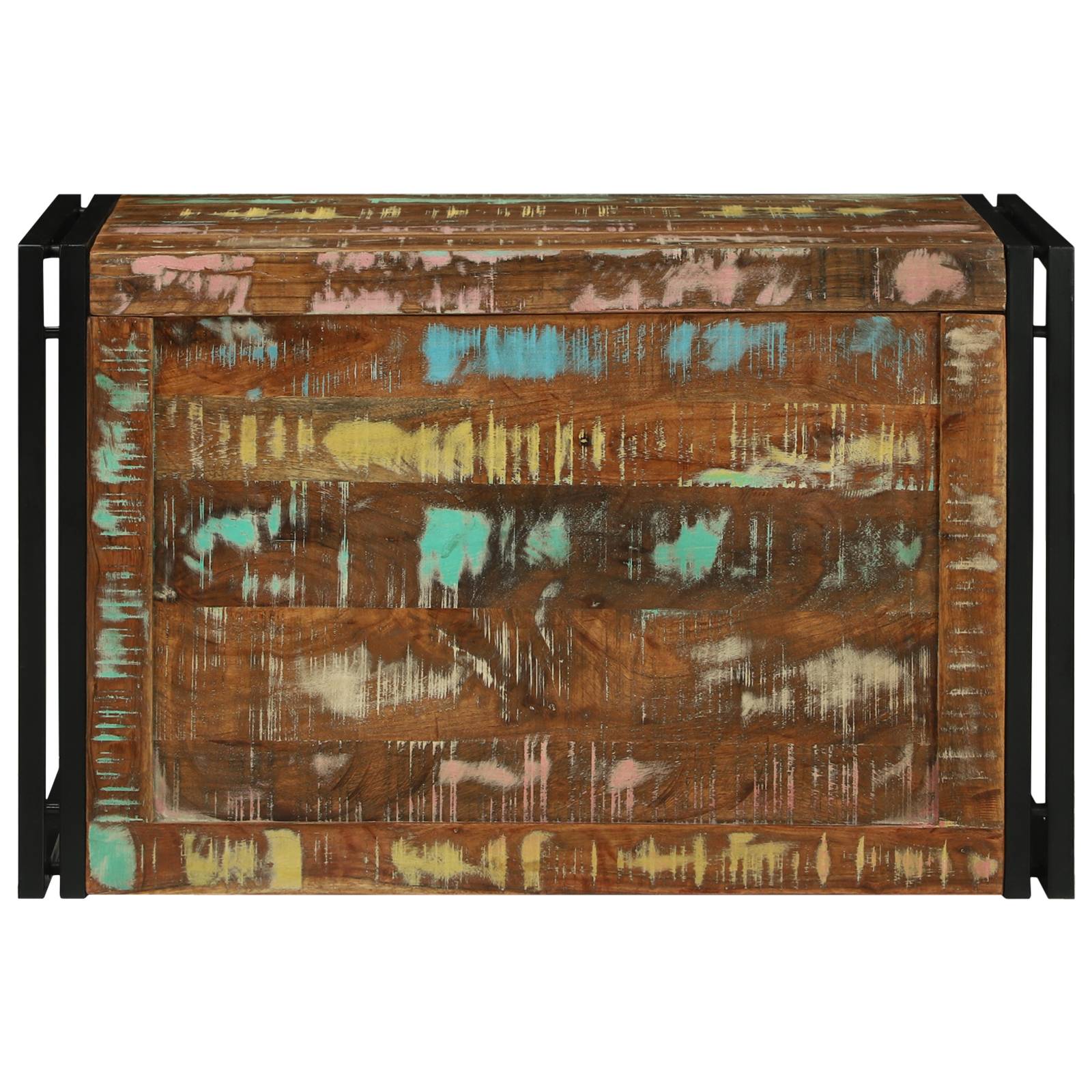 vidaXL Aufbewahrungskiste bunt 80x50x50 cm aus solidem recyceltem Holz
