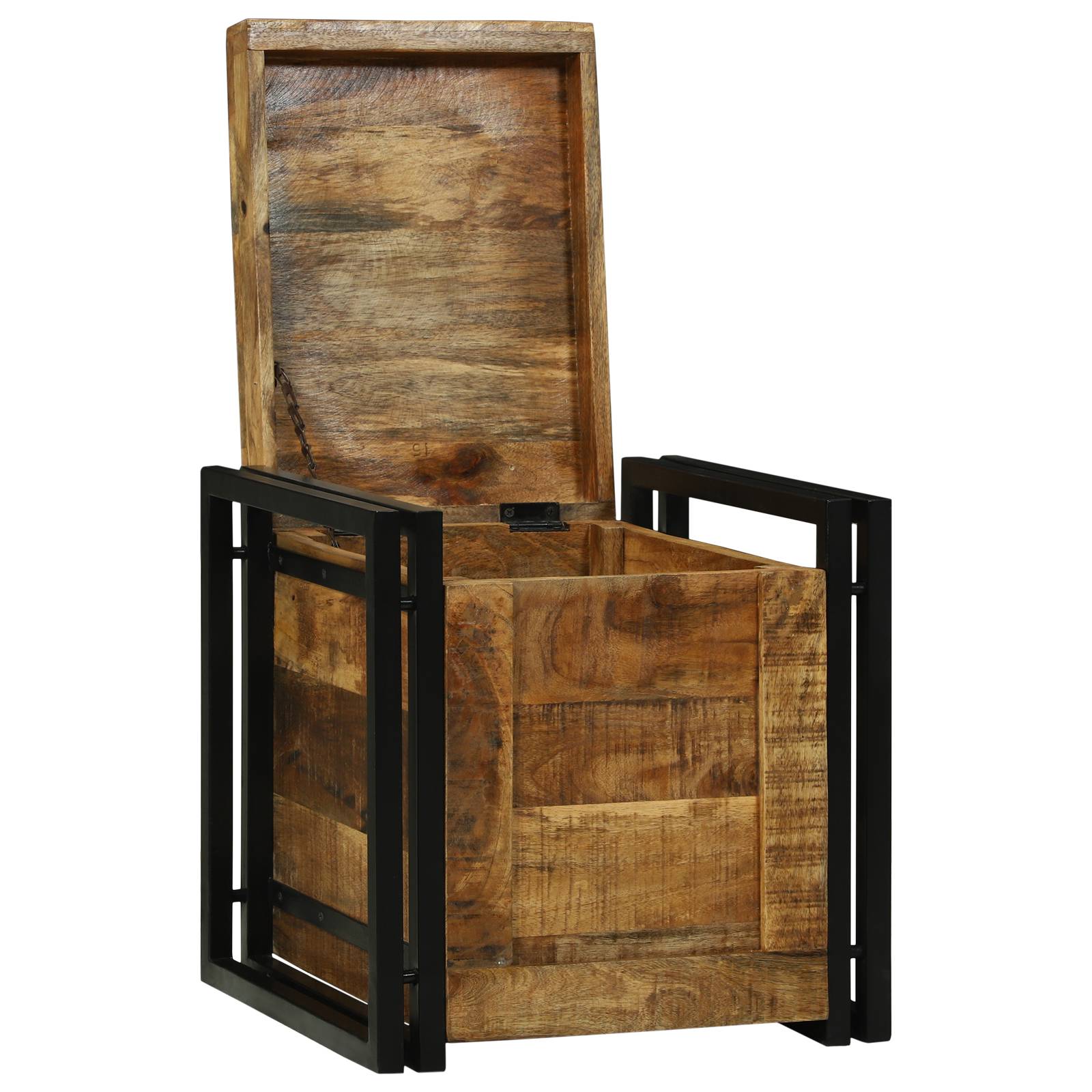 vidaXL Aufbewahrungsbox - 40 x 40 x 40 cm, Massives Grobes Mangoholz