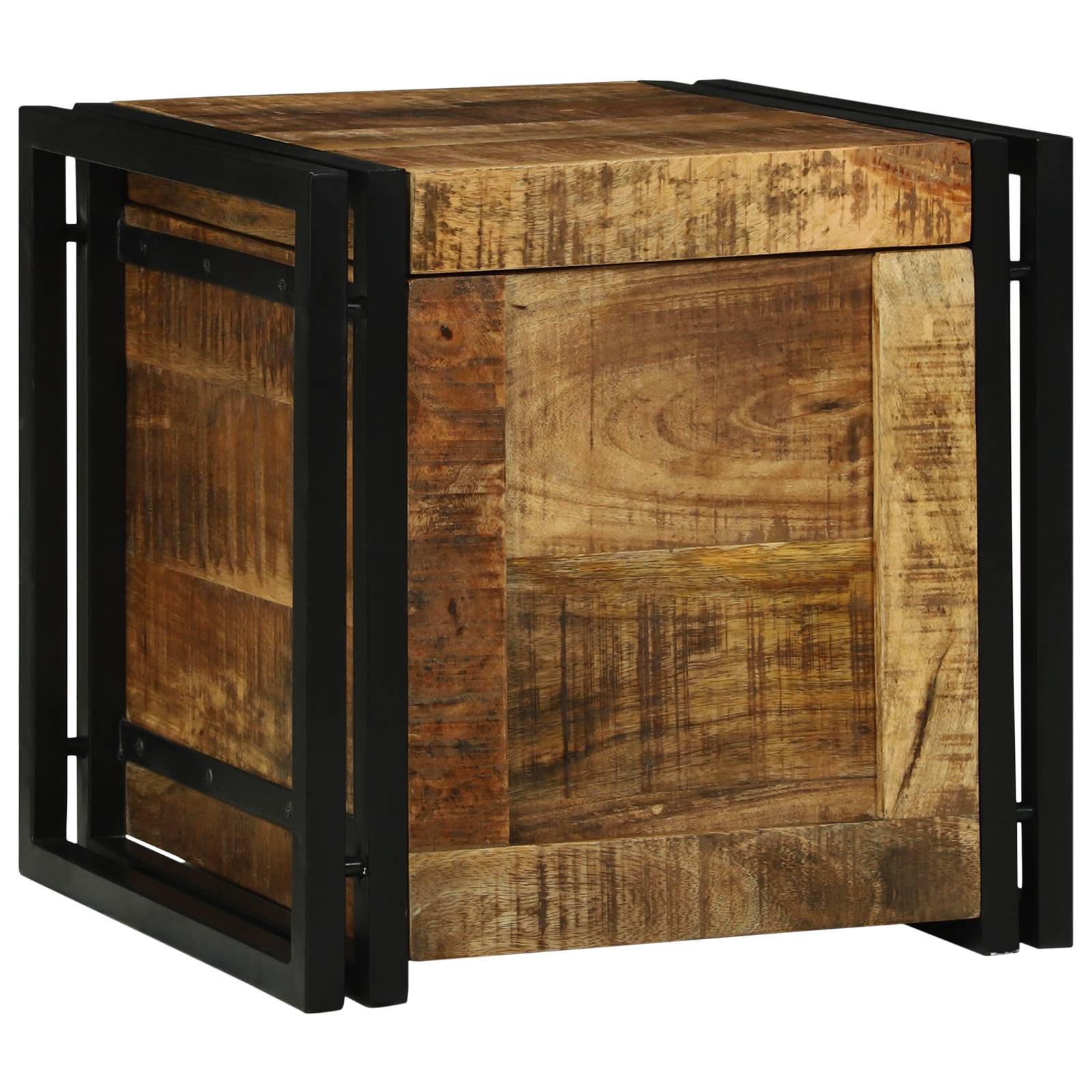 vidaXL Aufbewahrungsbox - 40 x 40 x 40 cm, Massives Grobes Mangoholz