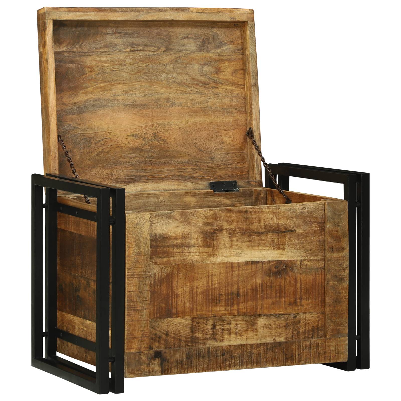 vidaXL Aufbewahrungskiste 60x40x41 cm aus rauem Mango-Holz