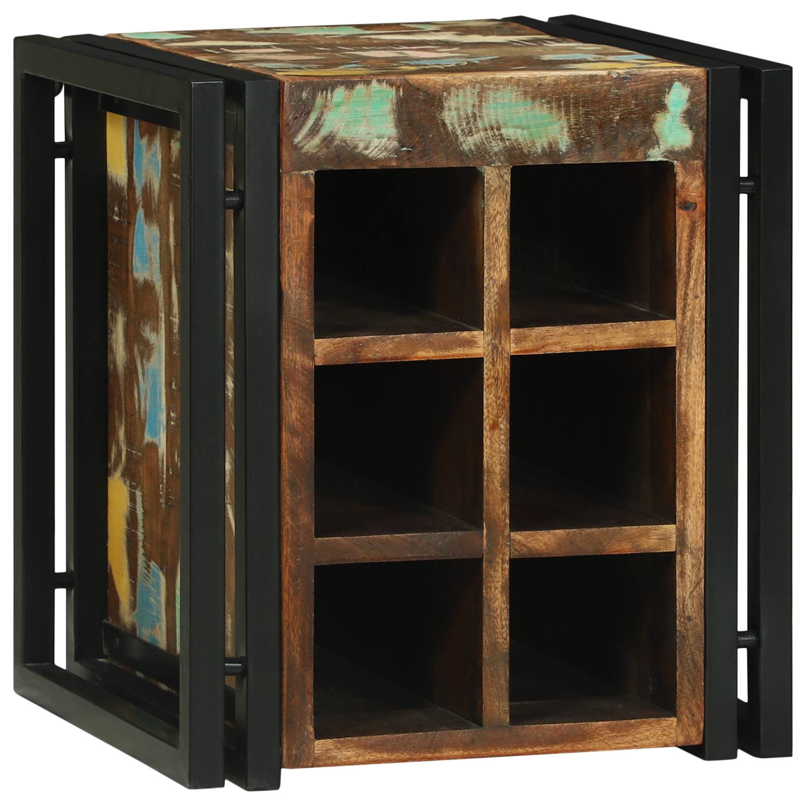vidaXL Weinregal 34,5x35x39 cm Altholz Massiv