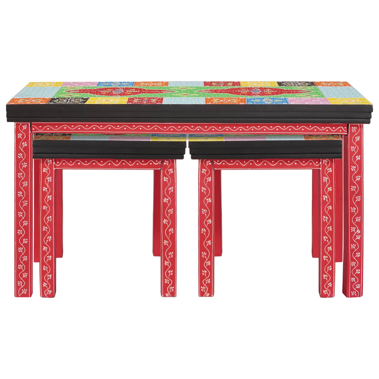 vidaXL Nesting Tische 3 Stk. Massives Mangoholz