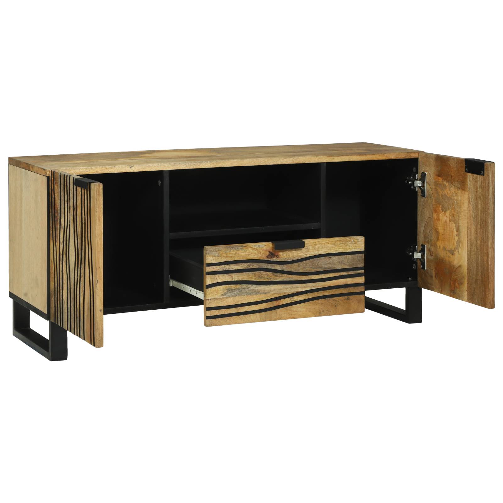 vidaXL TV-Schrank - 105 x 33,5 x 46 cm, aus massivem Mangoholz