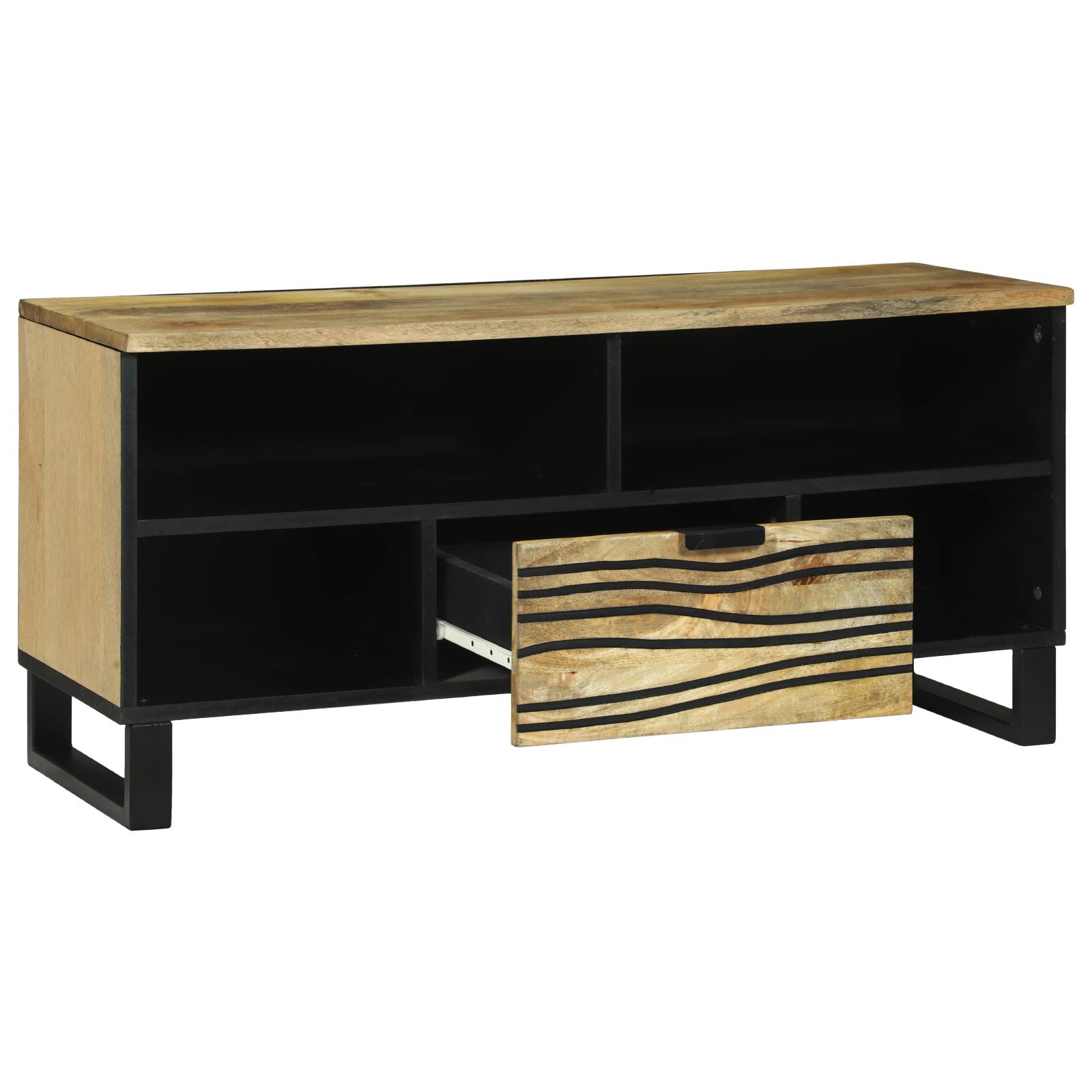 vidaXL TV-Schrank - Maße: 100 x 33,5 x 46 cm, aus solidem Mango-Holz.